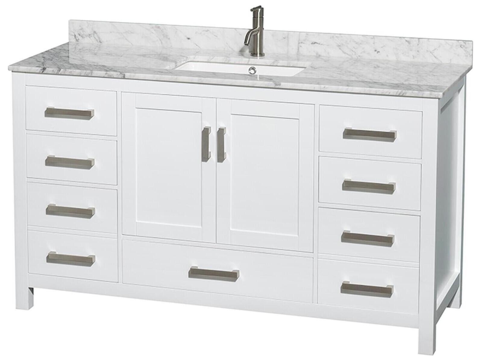 Wyndham Collection Sheffield 60" White Vanity