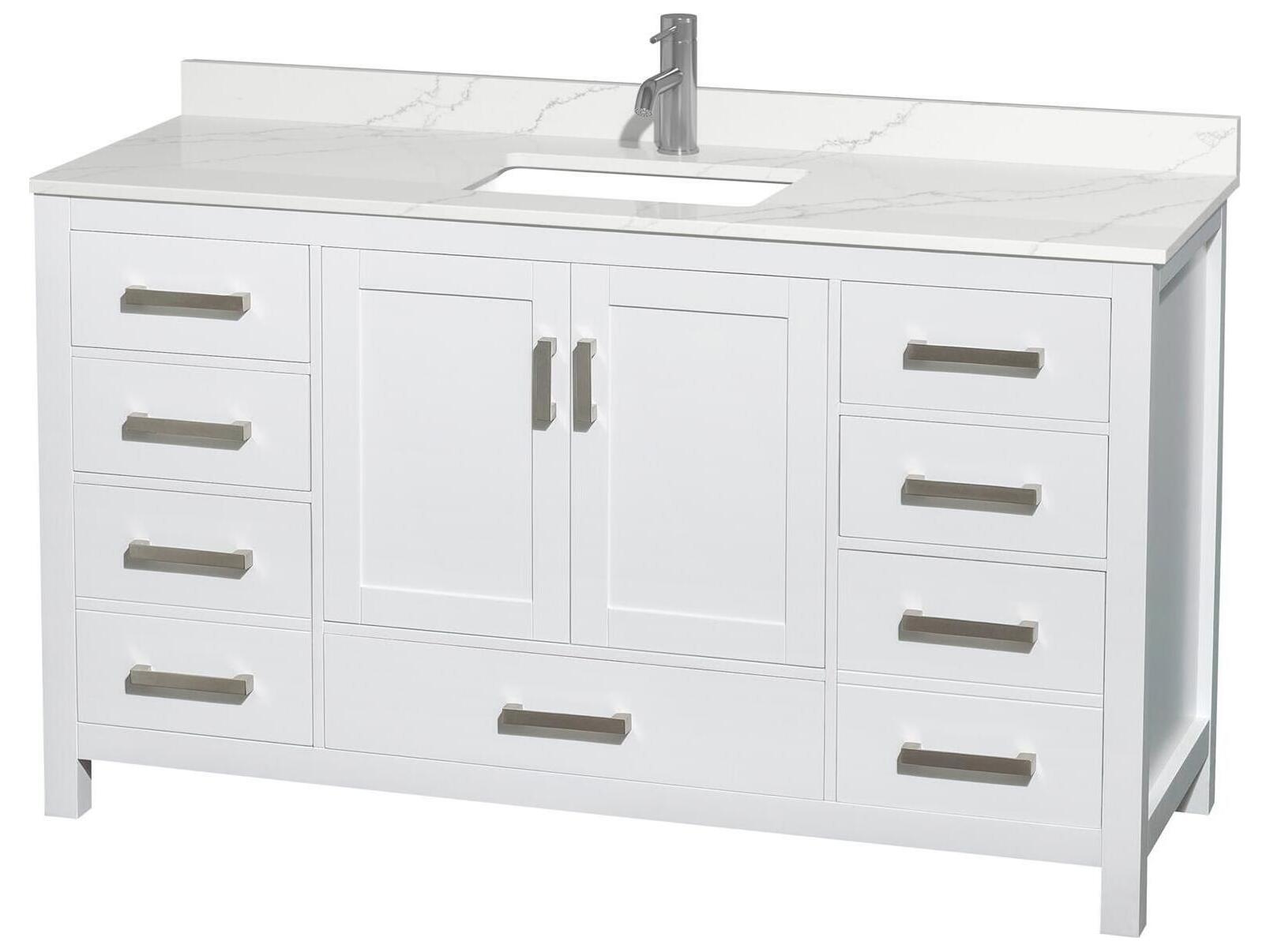 Wyndham Collection Sheffield 60" White Vanity