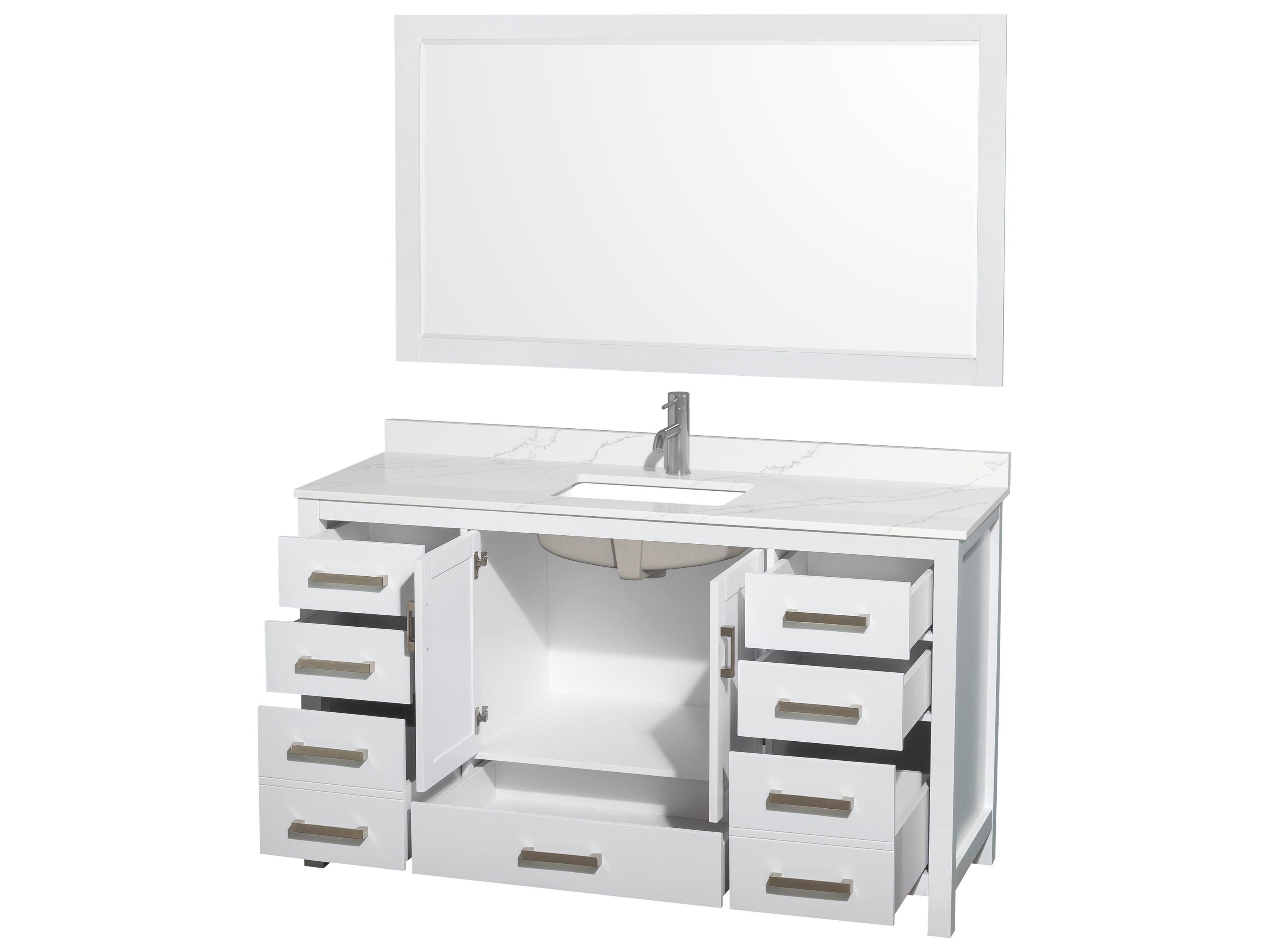 Wyndham Collection Sheffield 60" White Vanity