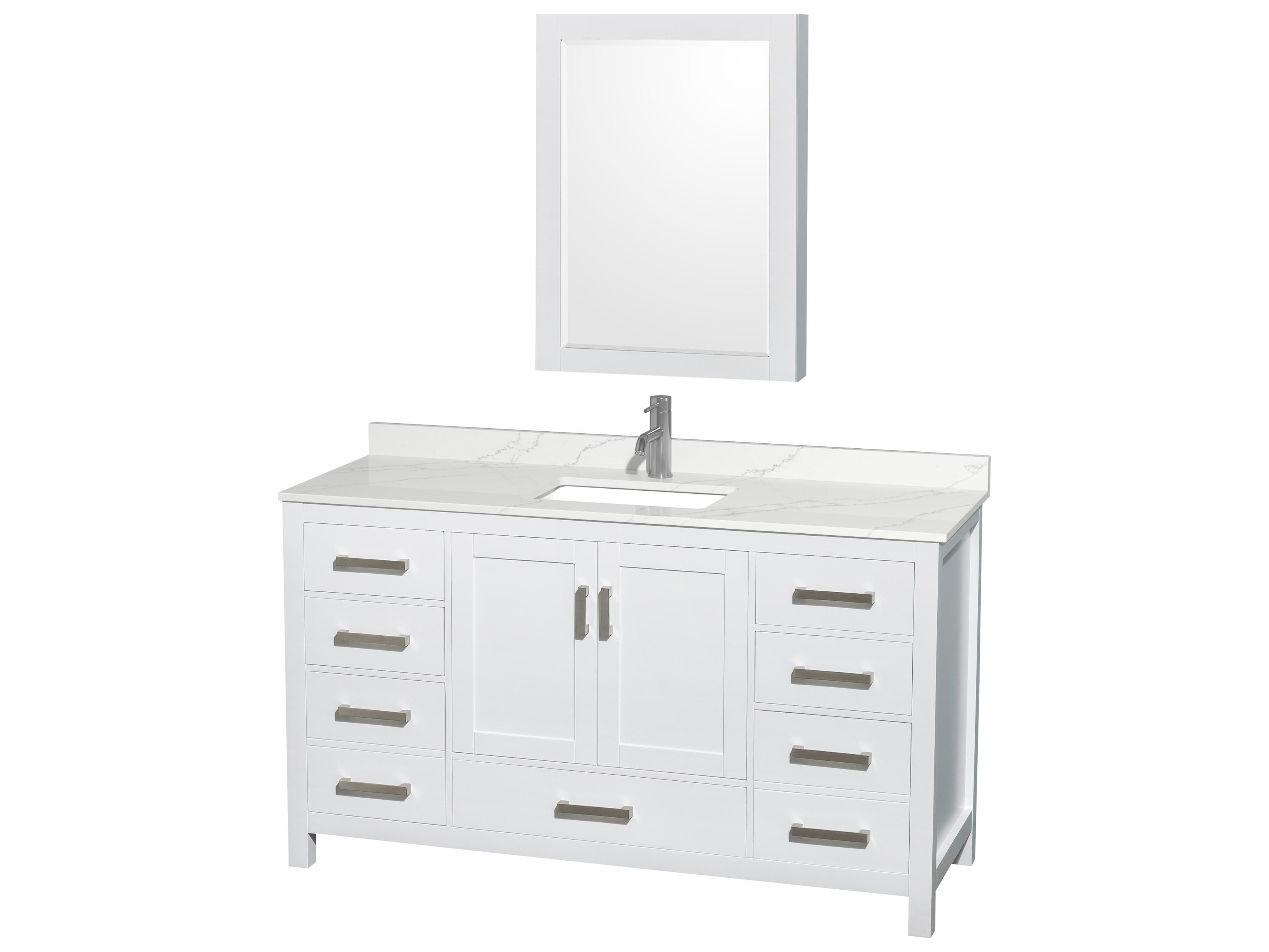 Wyndham Collection Sheffield 60" White Vanity