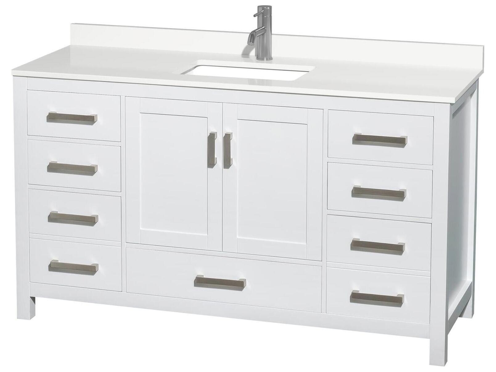 Wyndham Collection Sheffield 60" White Vanity