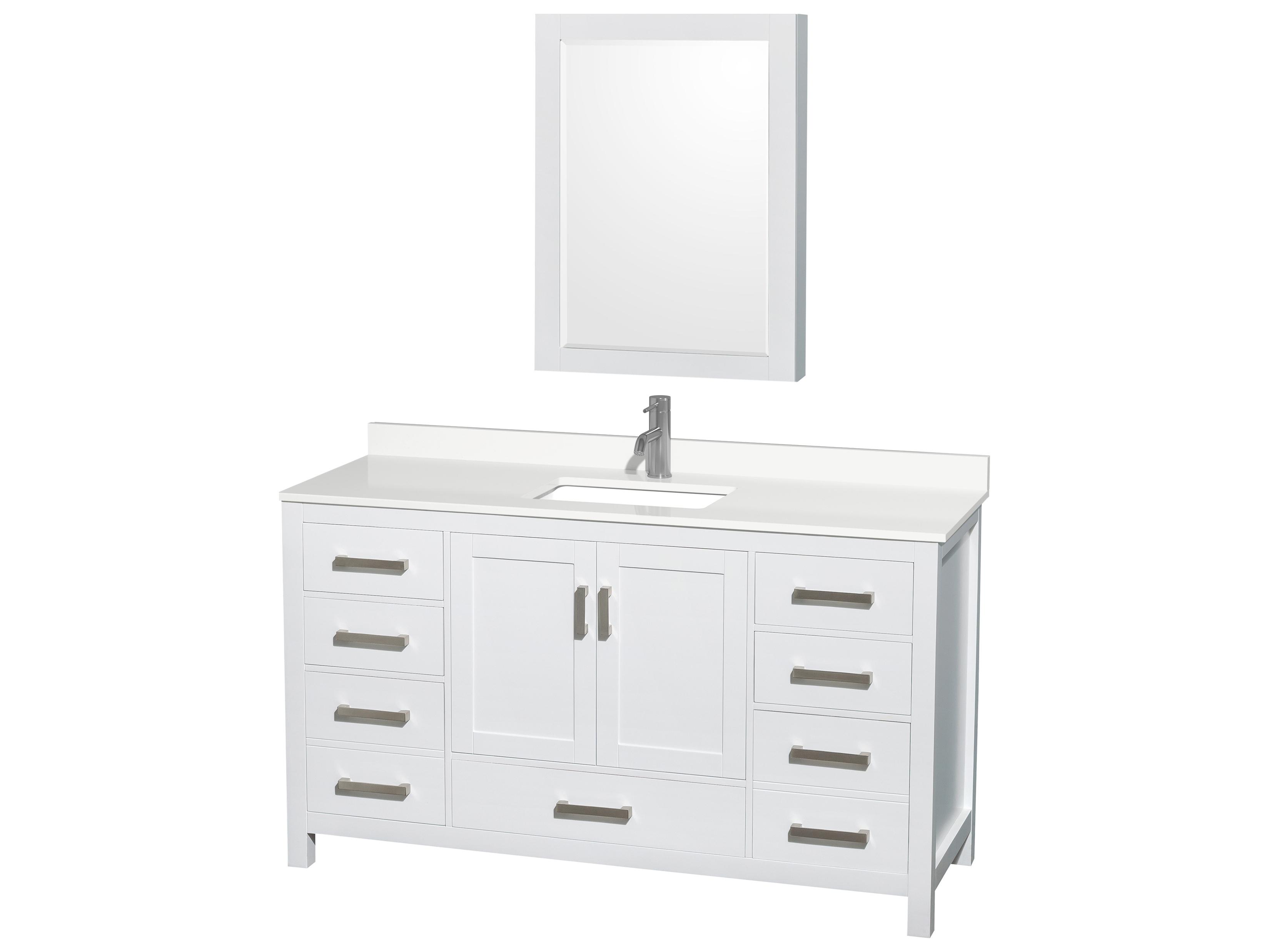 Wyndham Collection Sheffield 60" White Vanity