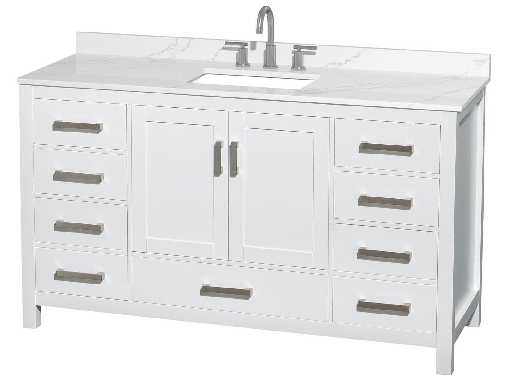 Wyndham Collection Sheffield 60" White Vanity