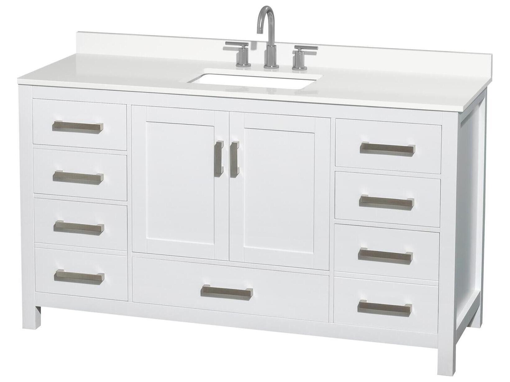 Wyndham Collection Sheffield 60" White Vanity