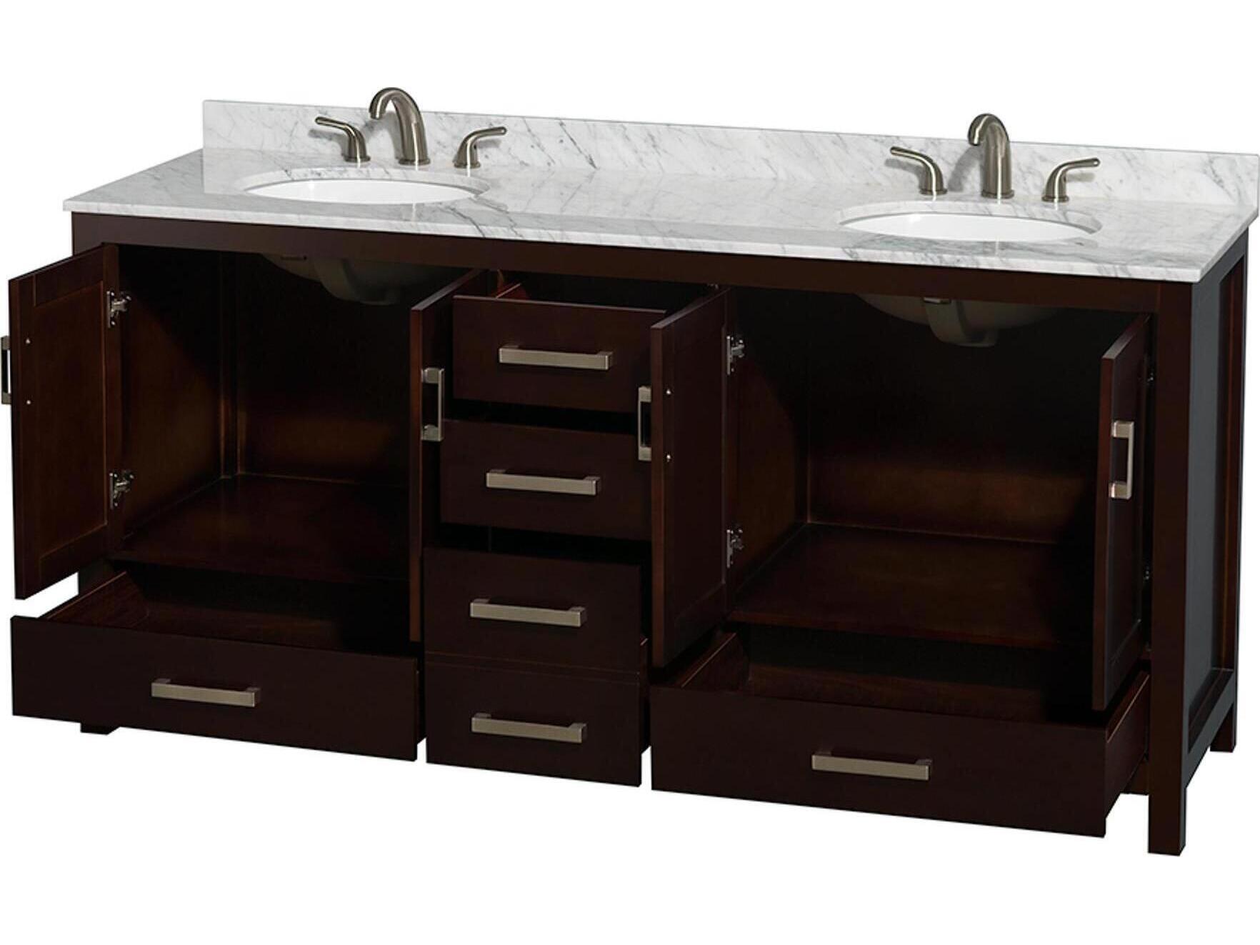 Wyndham Collection Sheffield 72" Espresso Vanity