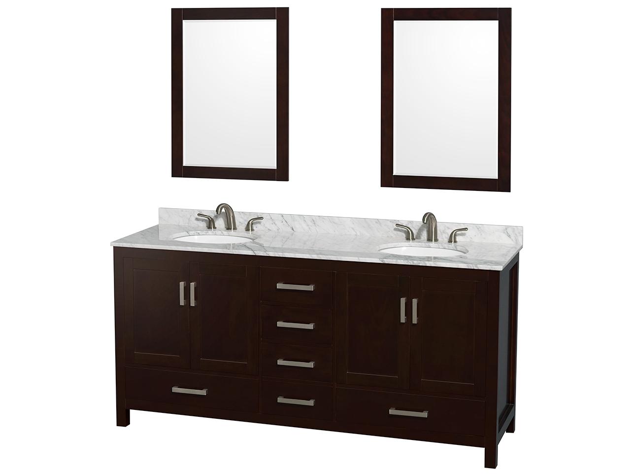 Wyndham Collection Sheffield 72" Espresso Vanity