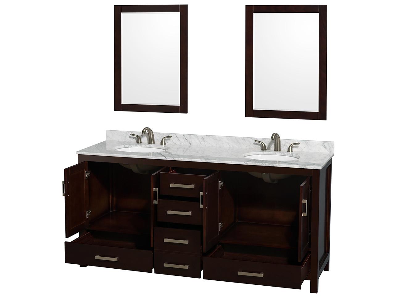 Wyndham Collection Sheffield 72" Espresso Vanity