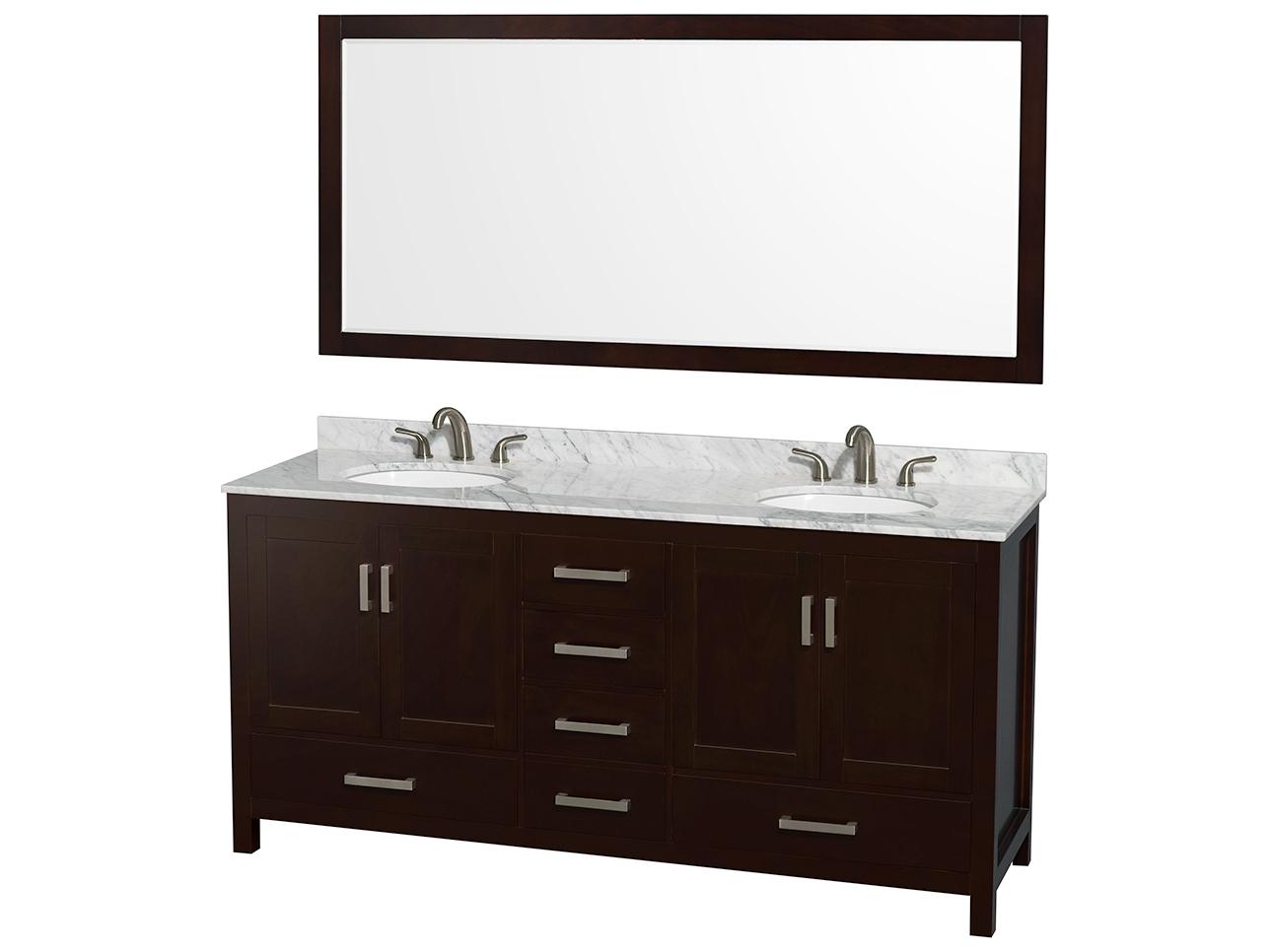 Wyndham Collection Sheffield 72" Espresso Vanity