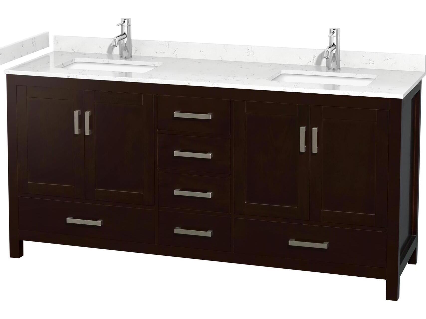 Wyndham Collection Sheffield 72" Espresso Vanity
