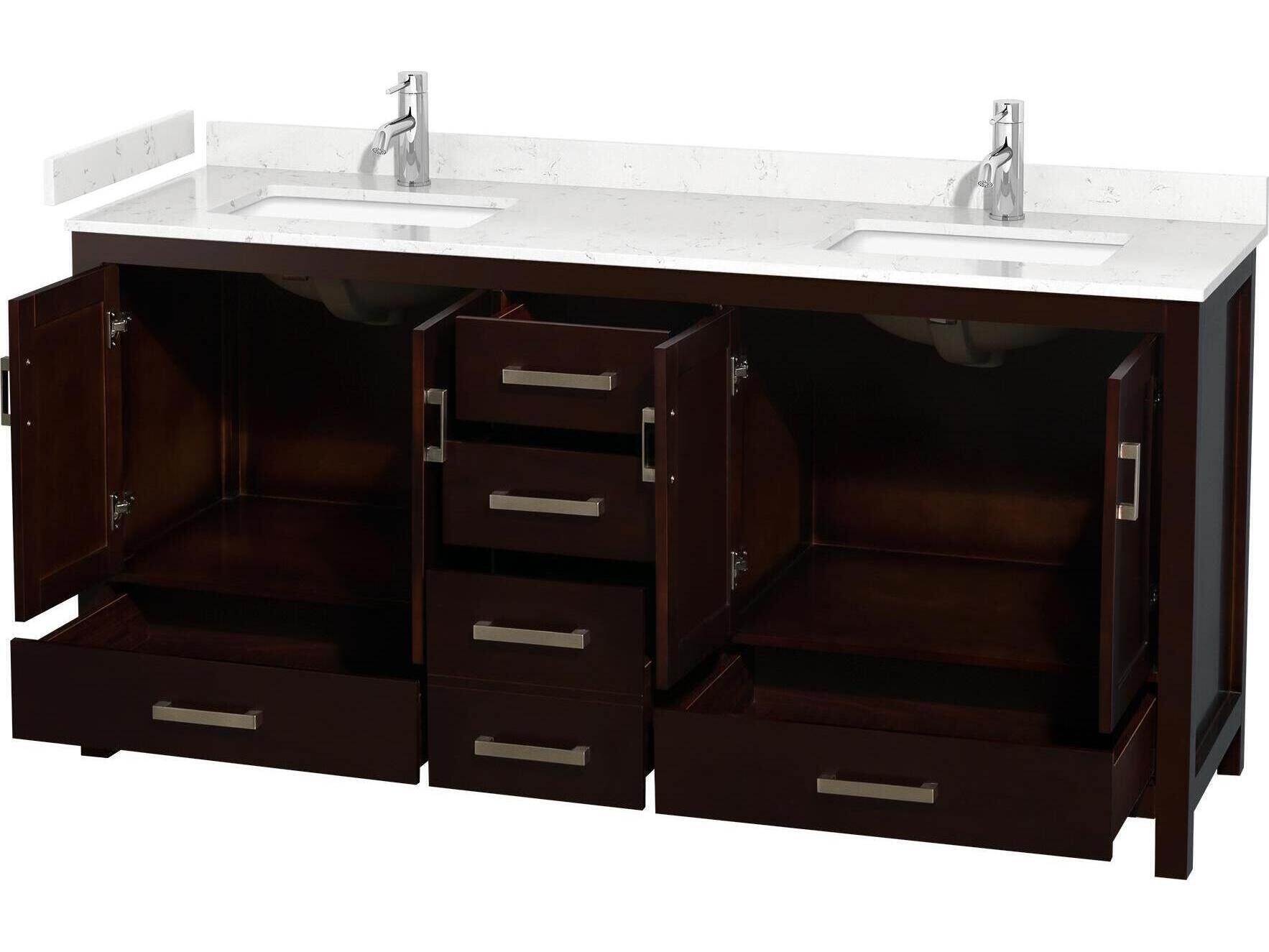 Wyndham Collection Sheffield 72" Espresso Vanity