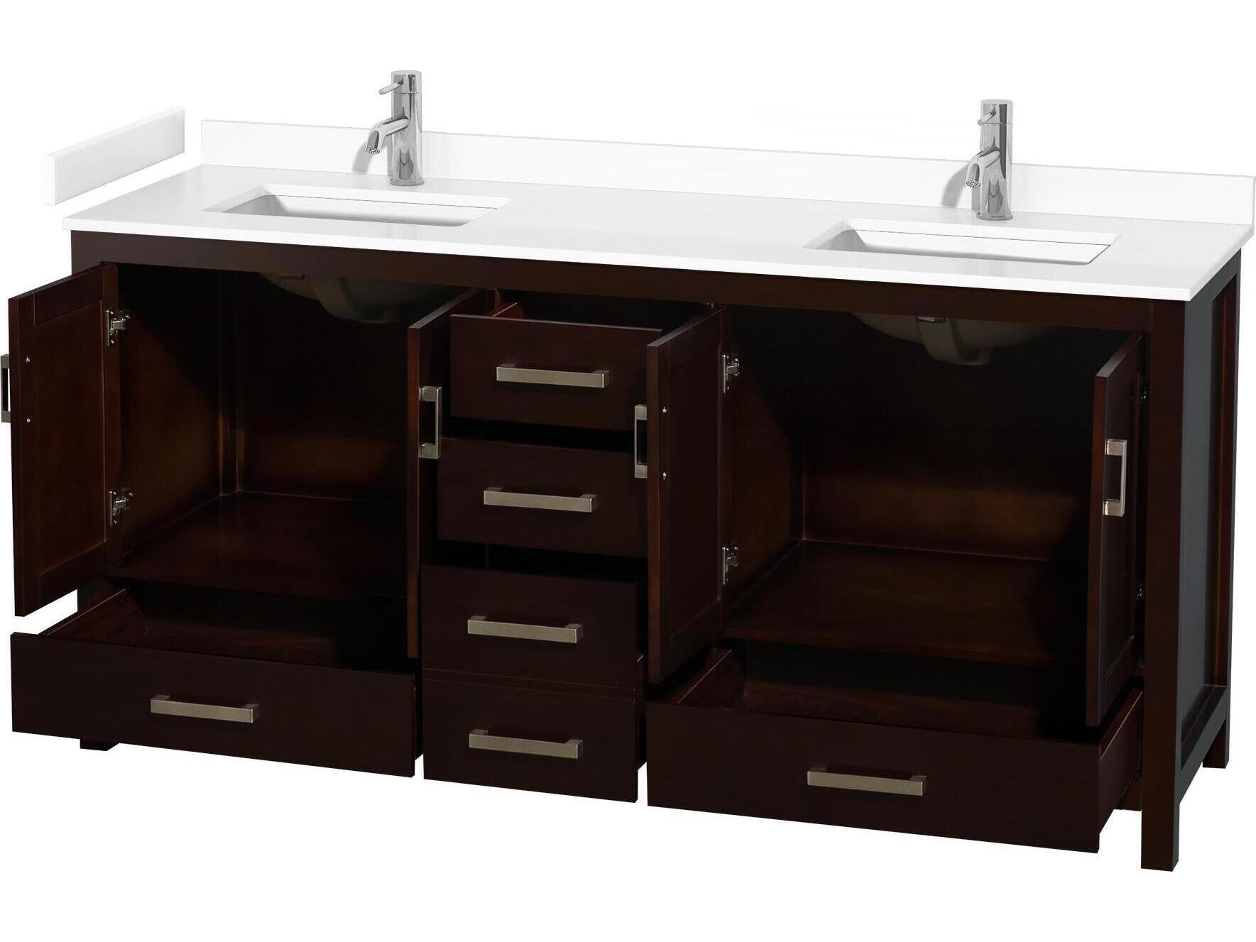 Wyndham Collection Sheffield 72" Espresso Vanity