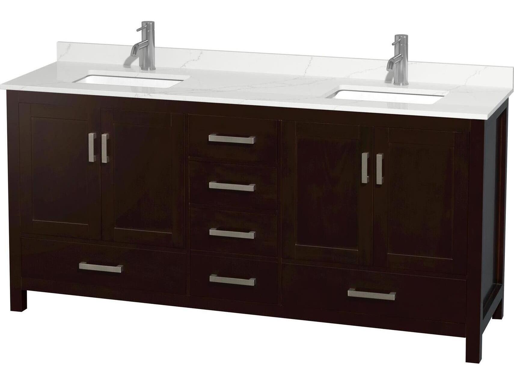 Wyndham Collection Sheffield 72" Espresso Vanity