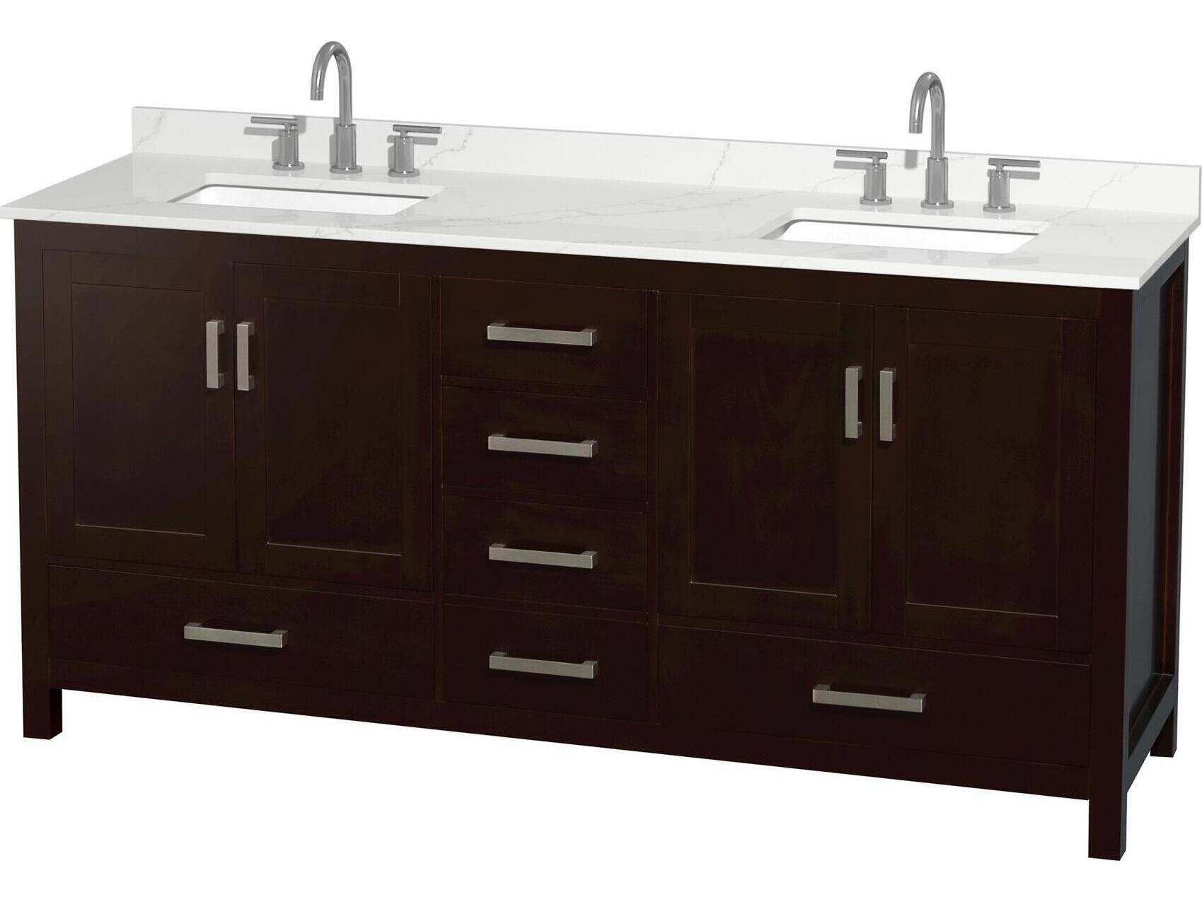 Wyndham Collection Sheffield 72" Espresso Vanity