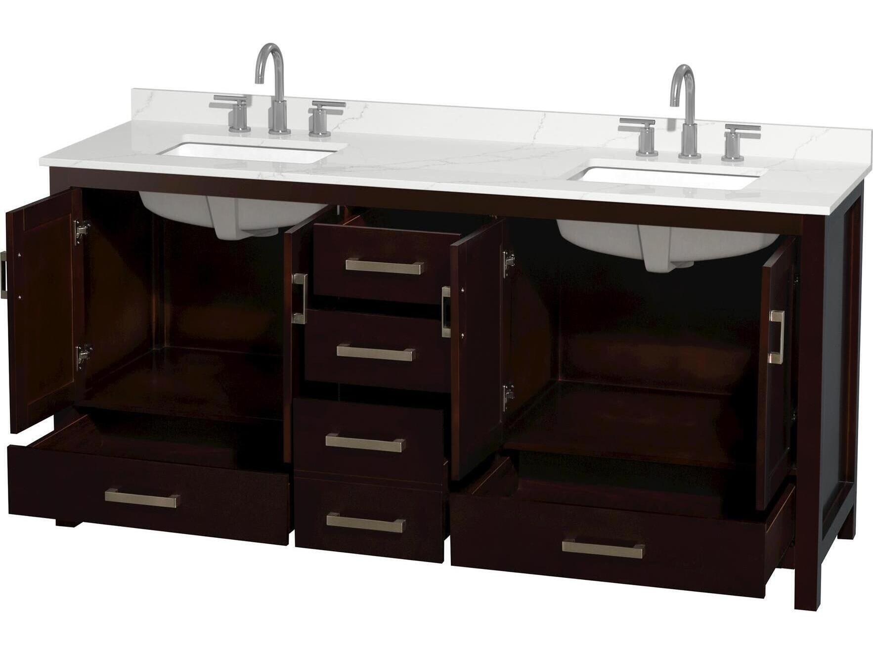 Wyndham Collection Sheffield 72" Espresso Vanity