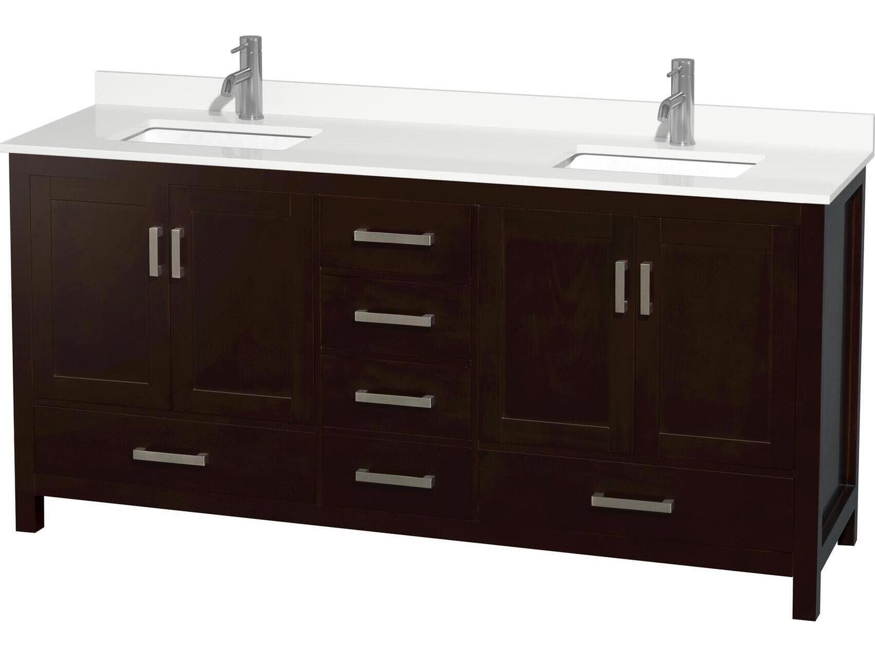 Wyndham Collection Sheffield 72" Espresso Vanity