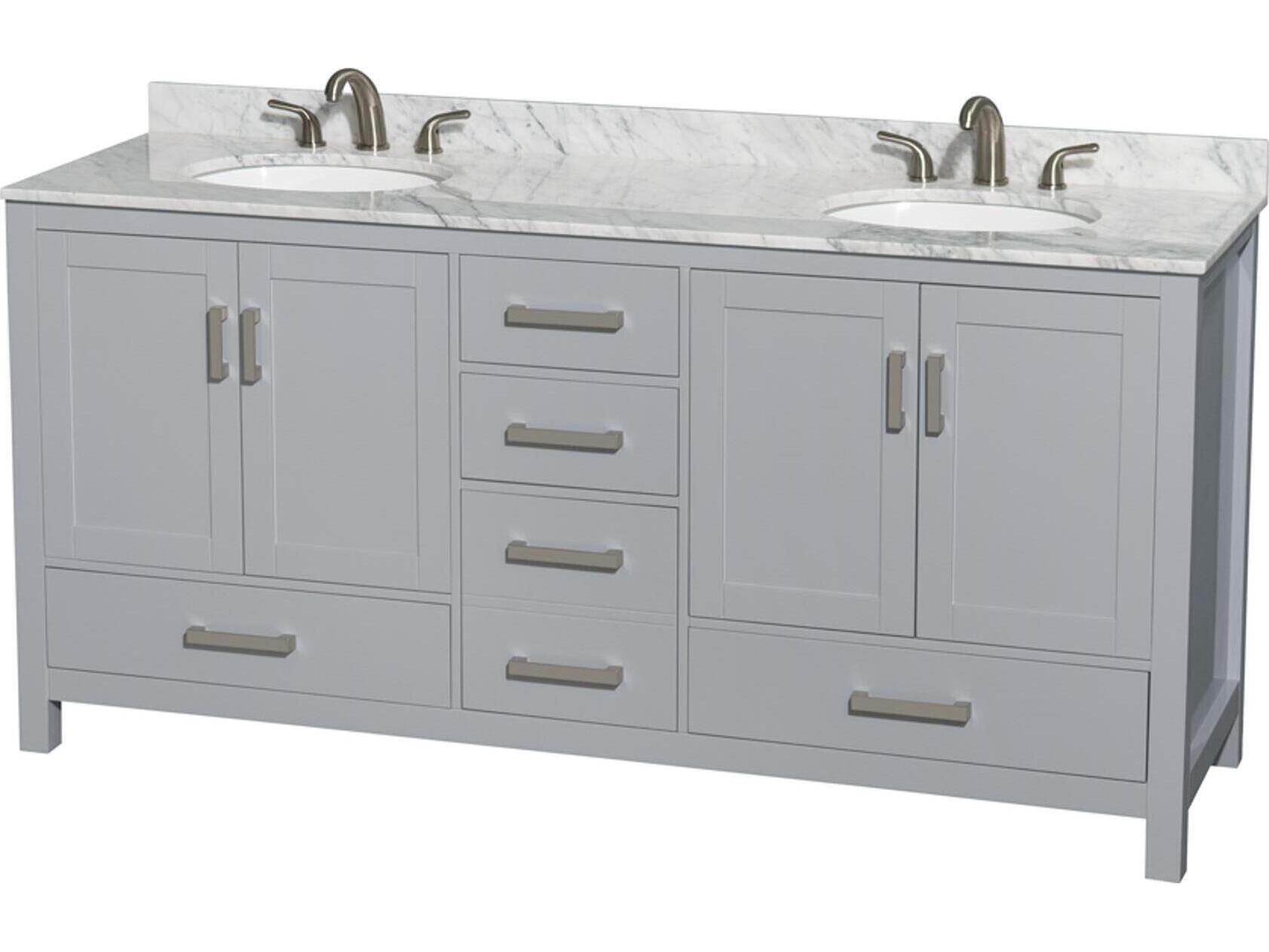 Wyndham Collection Sheffield 72" Gray Vanity