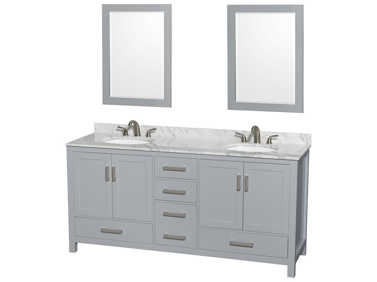 Wyndham Collection Sheffield 72" Gray Vanity