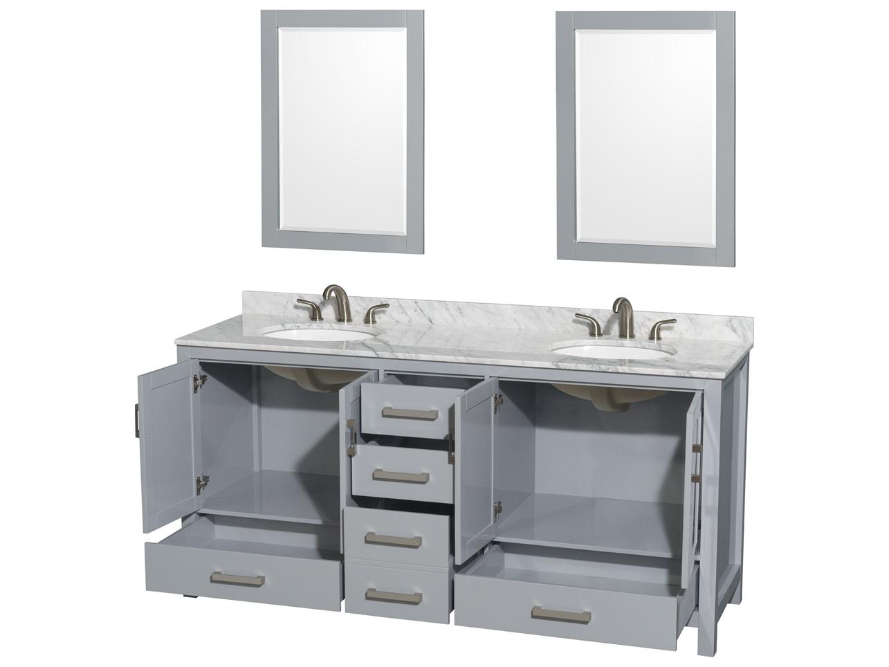 Wyndham Collection Sheffield 72" Gray Vanity