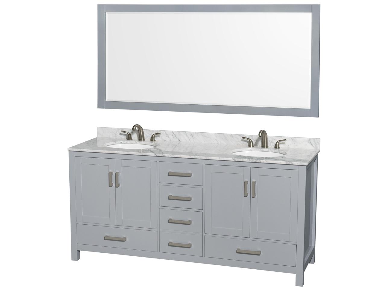 Wyndham Collection Sheffield 72" Gray Vanity