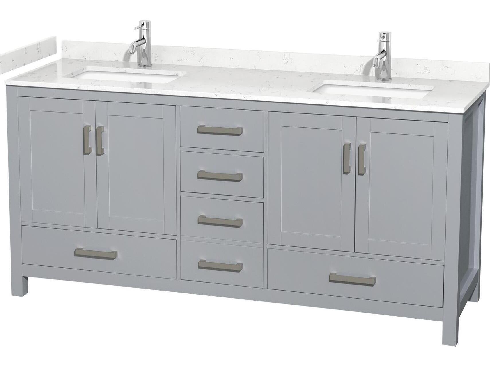 Wyndham Collection Sheffield 72" Gray Vanity