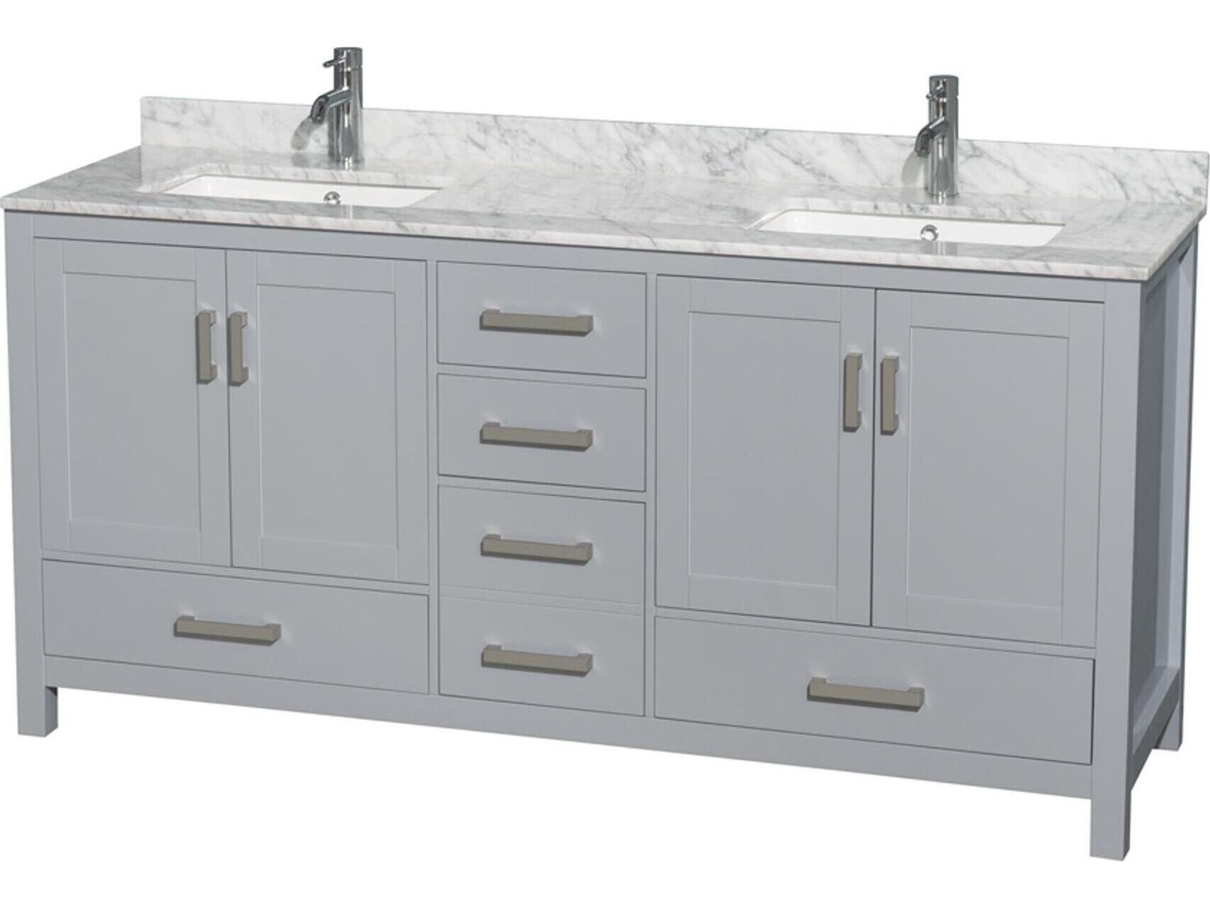Wyndham Collection Sheffield 72" Gray Vanity