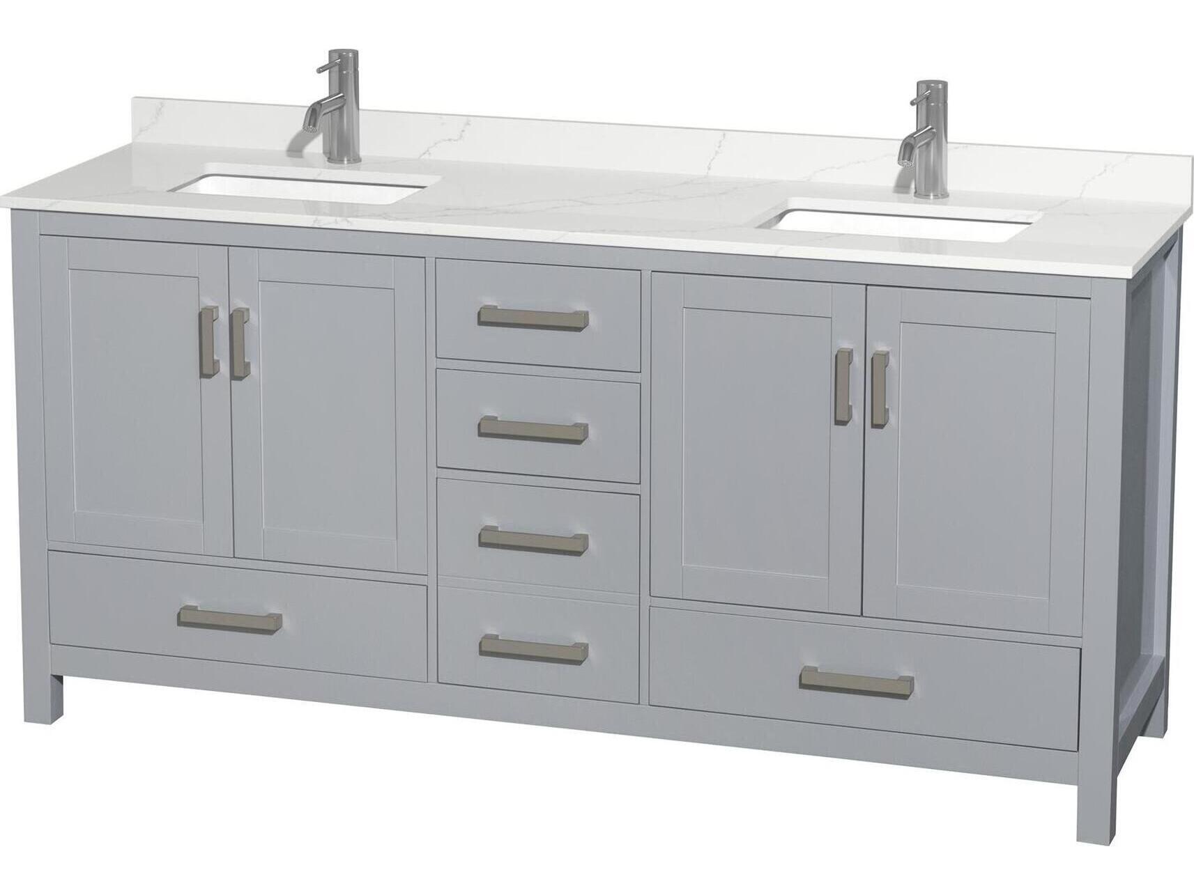 Wyndham Collection Sheffield 72" Gray Vanity