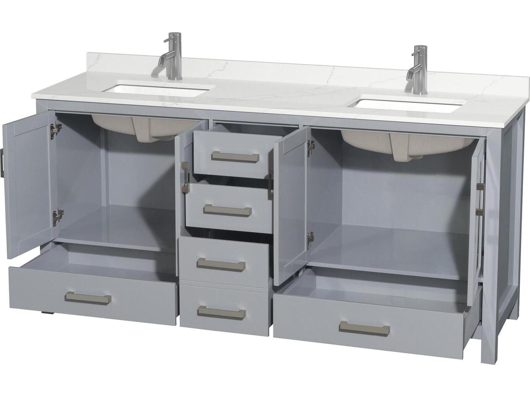 Wyndham Collection Sheffield 72" Gray Vanity