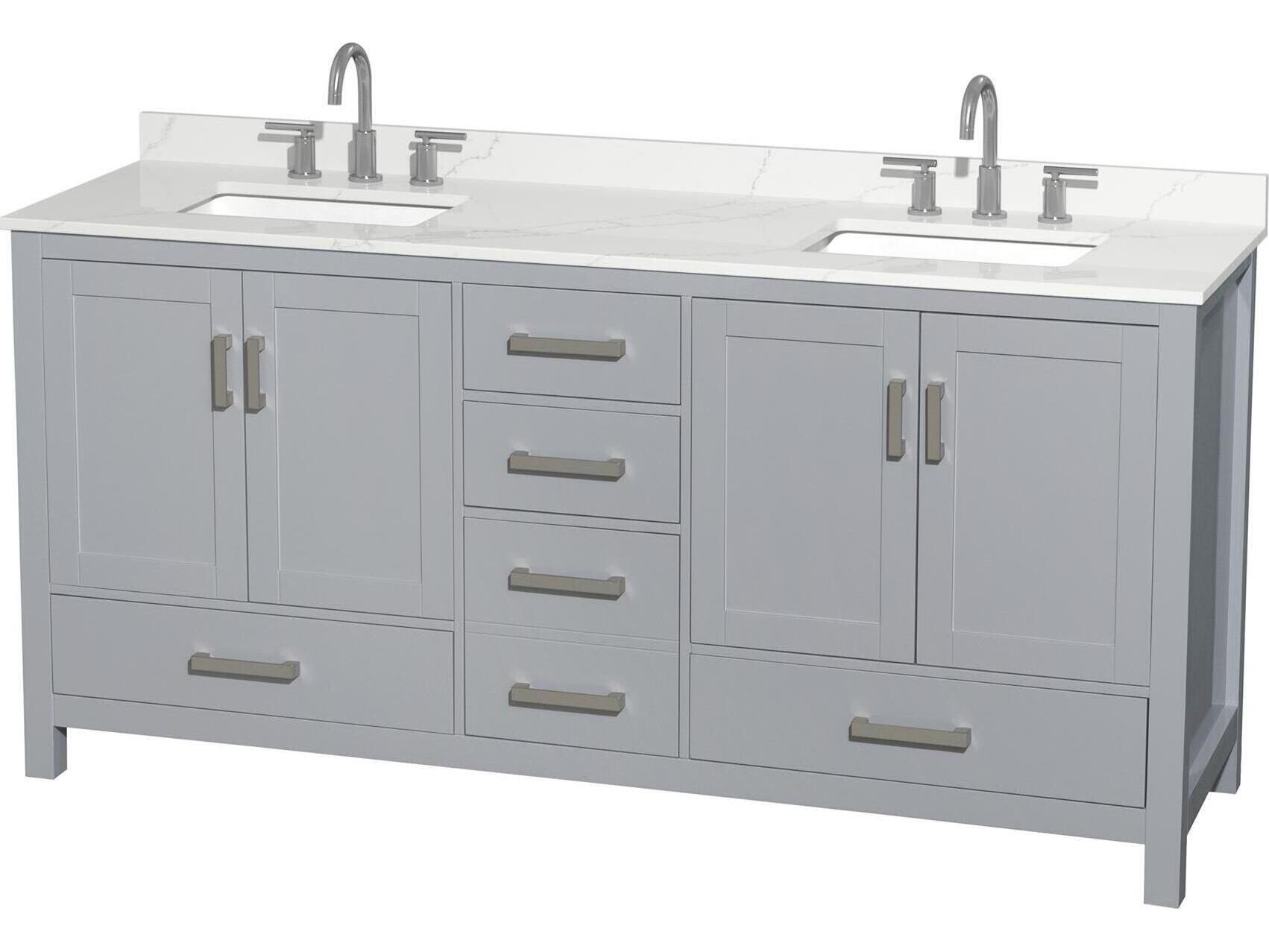 Wyndham Collection Sheffield 72" Gray Vanity