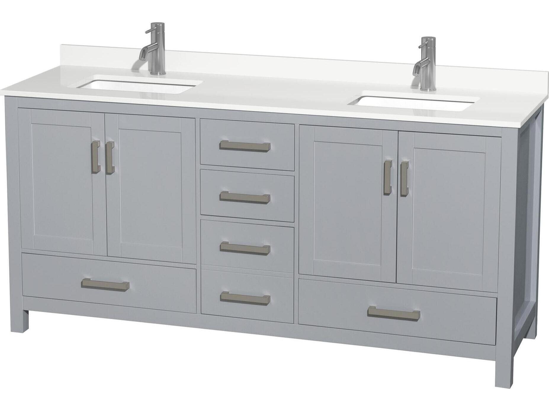 Wyndham Collection Sheffield 72" Gray Vanity
