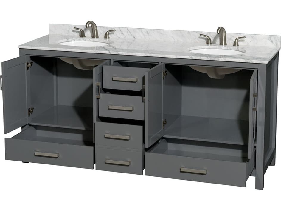 Wyndham Collection Sheffield 72" Dark Gray Vanity