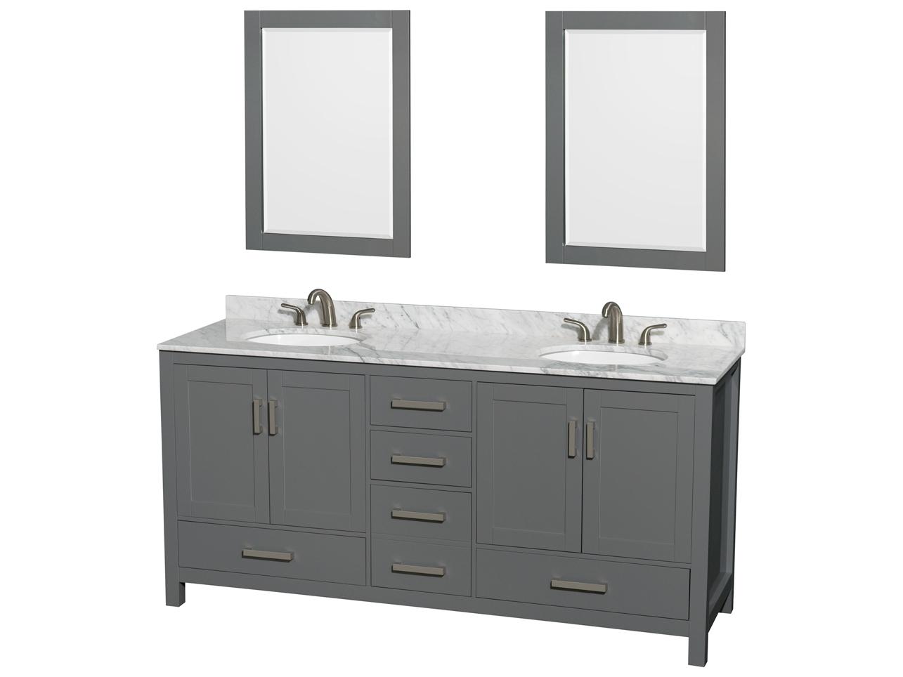 Wyndham Collection Sheffield 72" Dark Gray Vanity