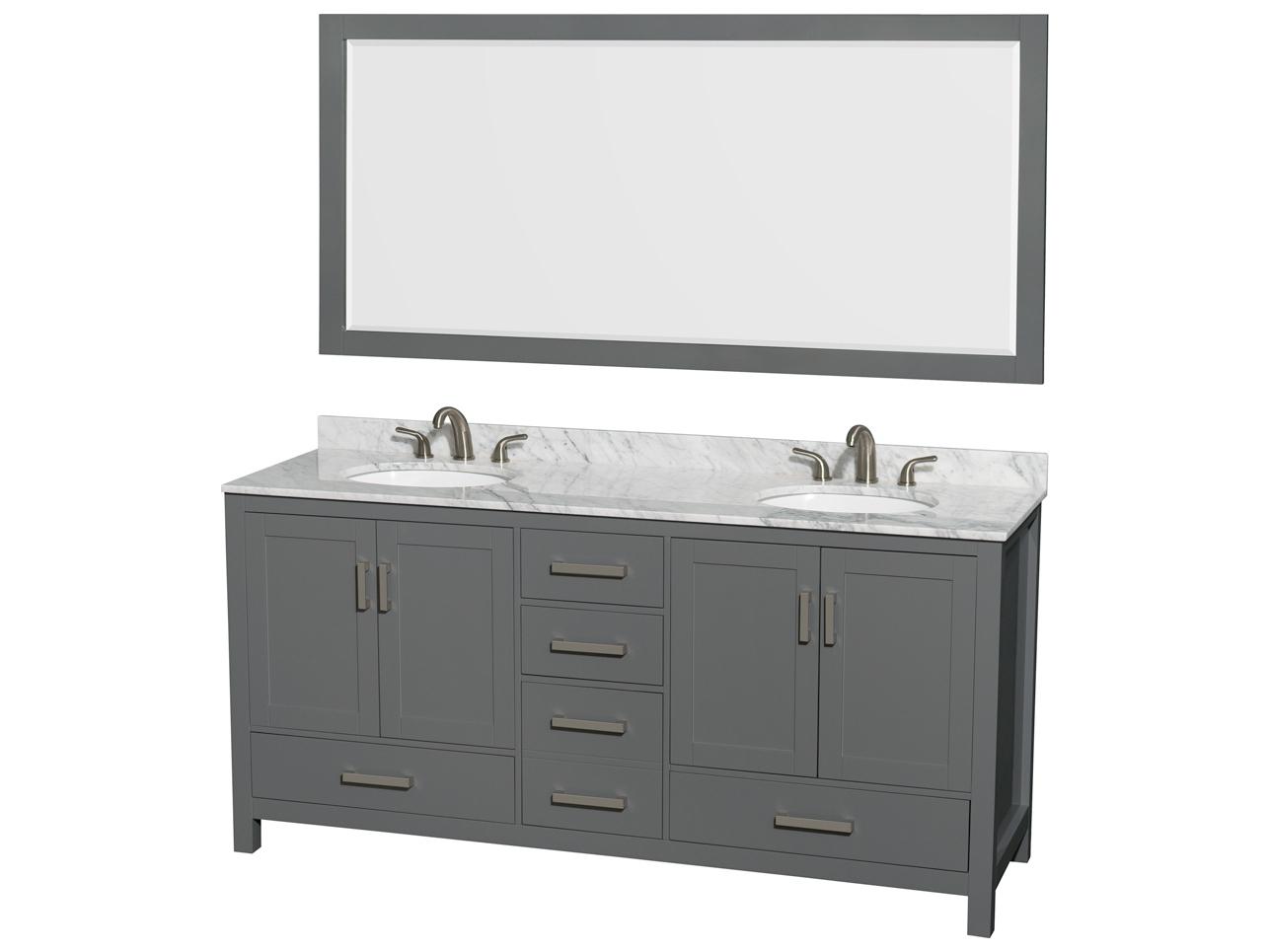 Wyndham Collection Sheffield 72" Dark Gray Vanity
