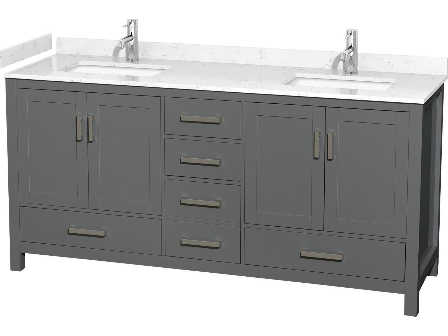 Wyndham Collection Sheffield 72" Dark Gray Vanity