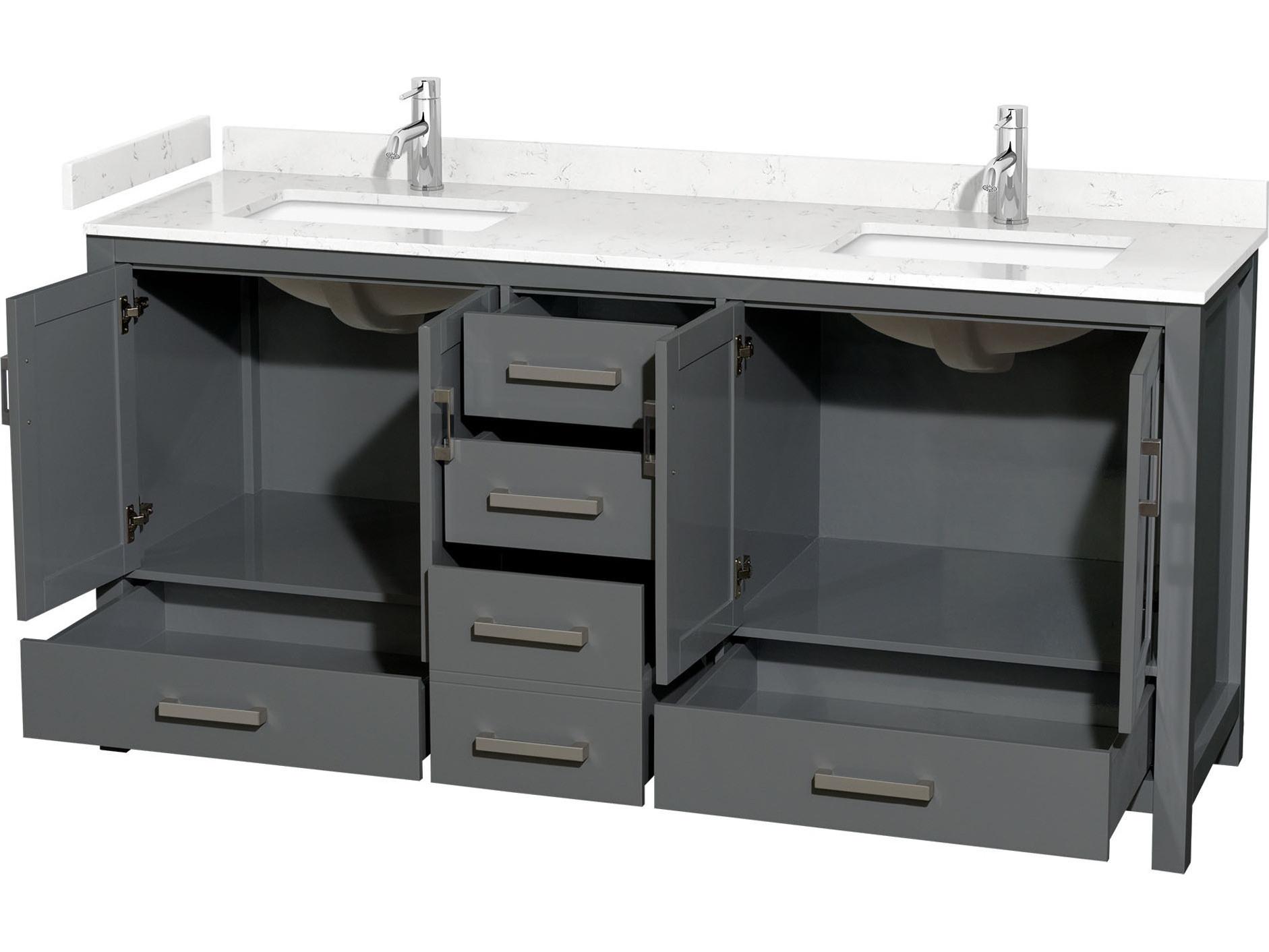 Wyndham Collection Sheffield 72" Dark Gray Vanity