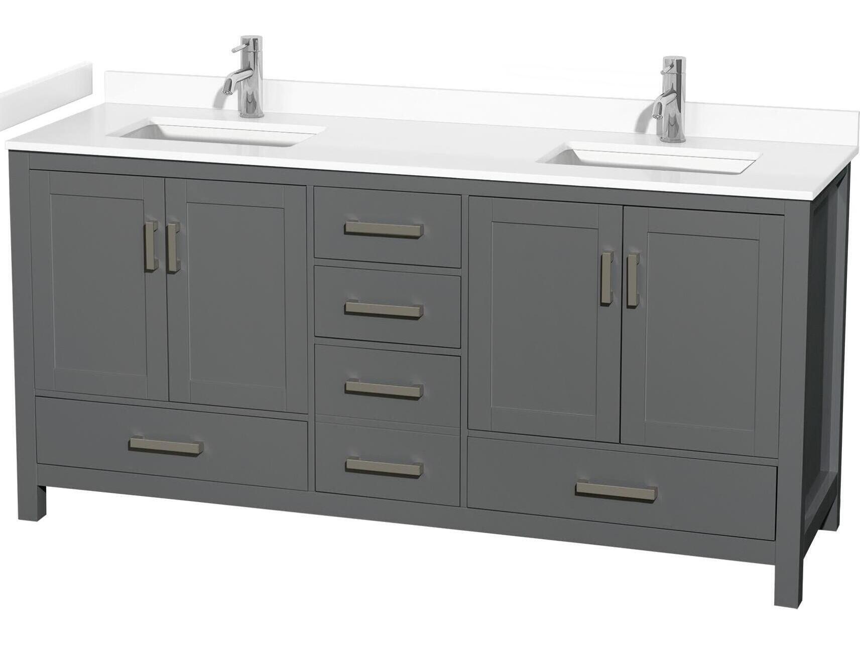 Wyndham Collection Sheffield 72" Dark Gray Vanity