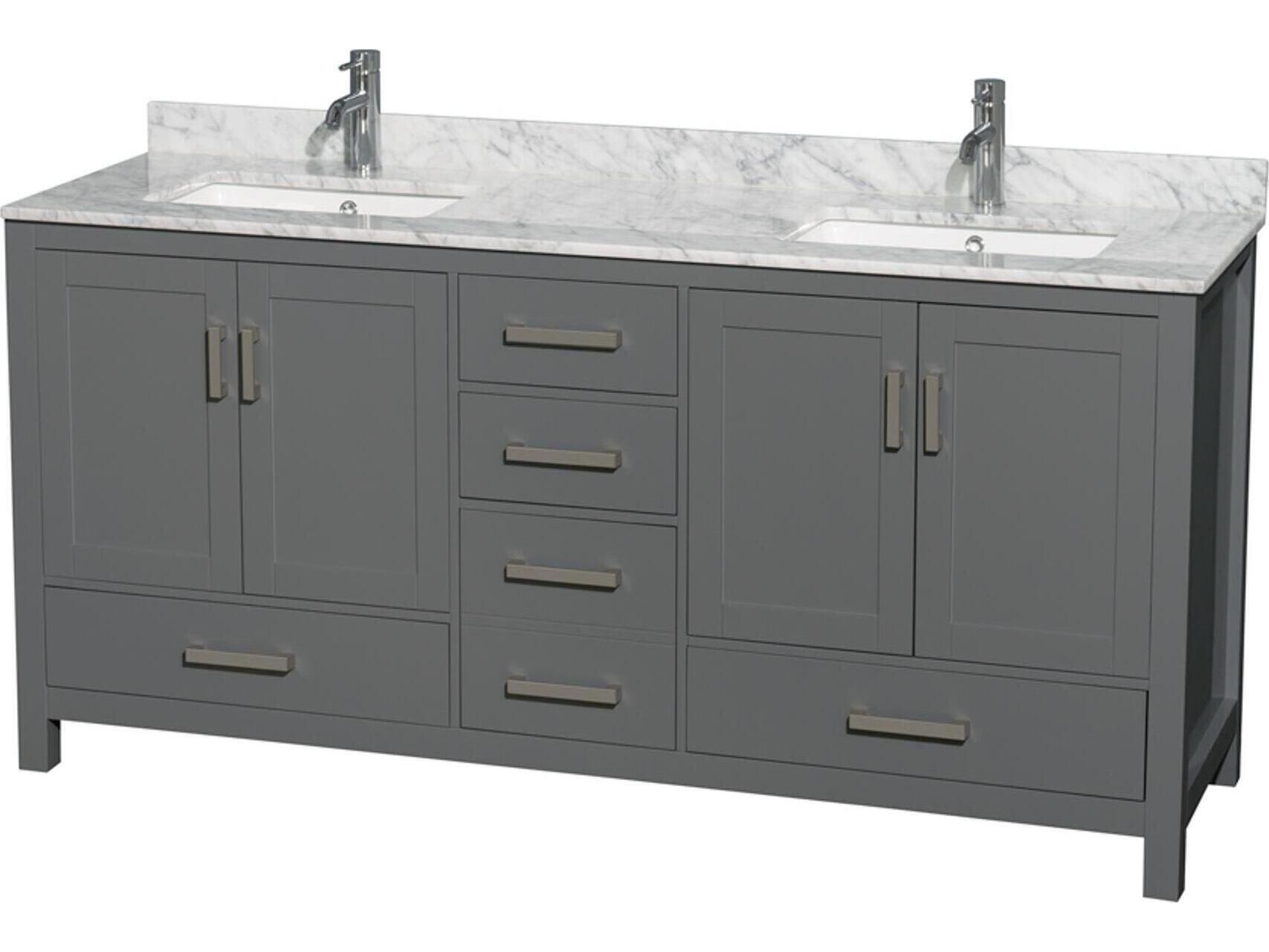 Wyndham Collection Sheffield 72" Dark Gray Vanity