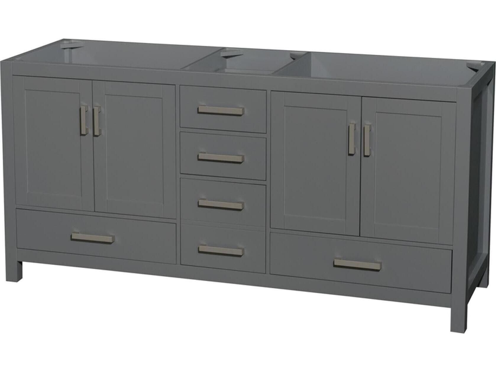Wyndham Collection Sheffield 72" Dark Gray Vanity
