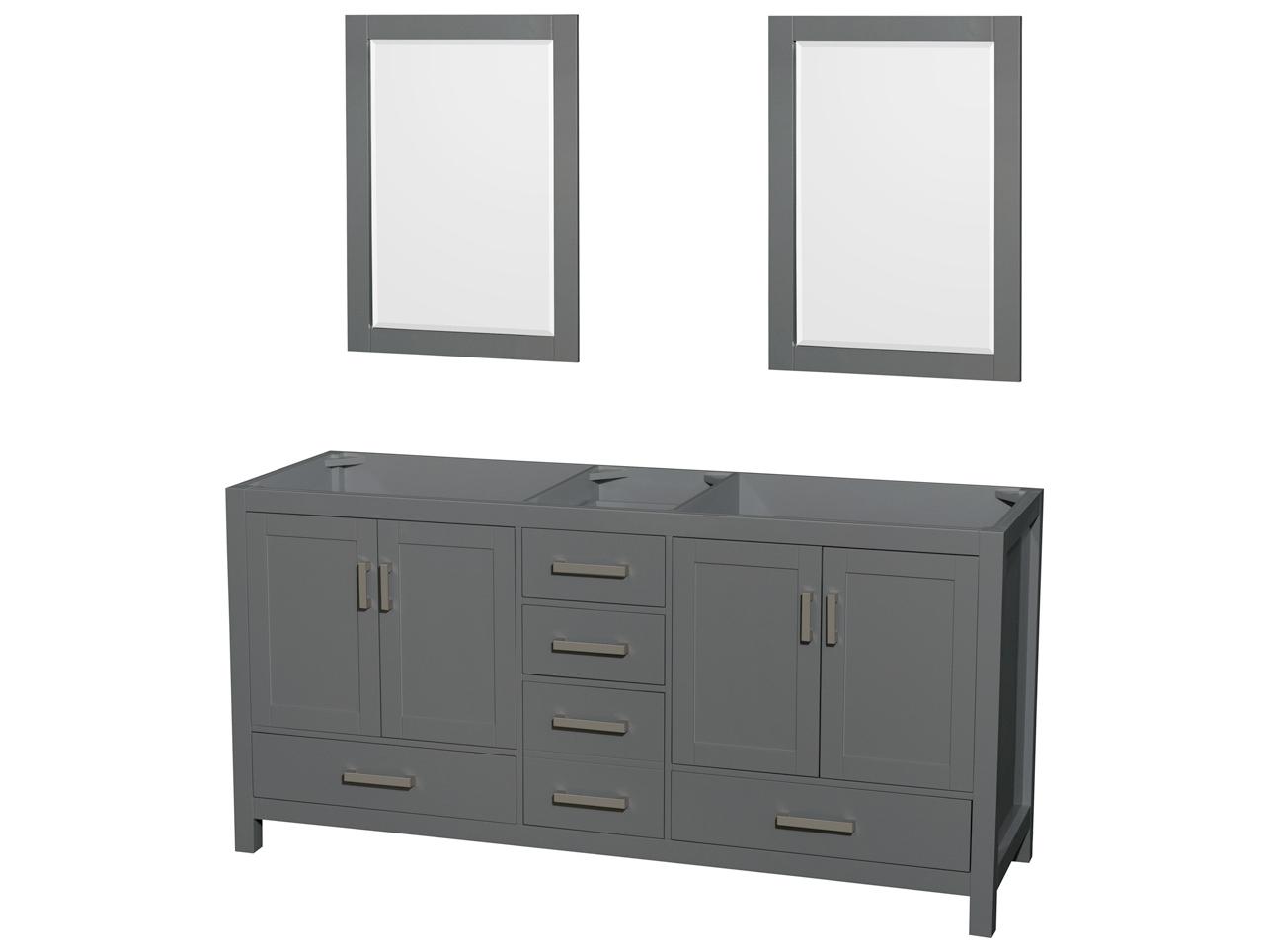 Wyndham Collection Sheffield 72" Dark Gray Vanity