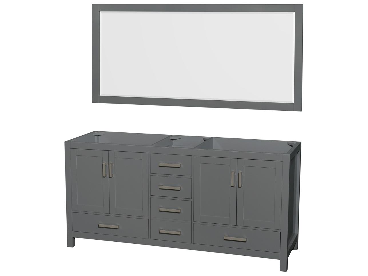 Wyndham Collection Sheffield 72" Dark Gray Vanity
