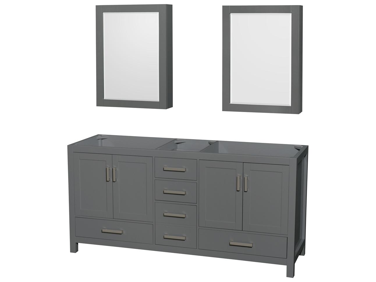 Wyndham Collection Sheffield 72" Dark Gray Vanity
