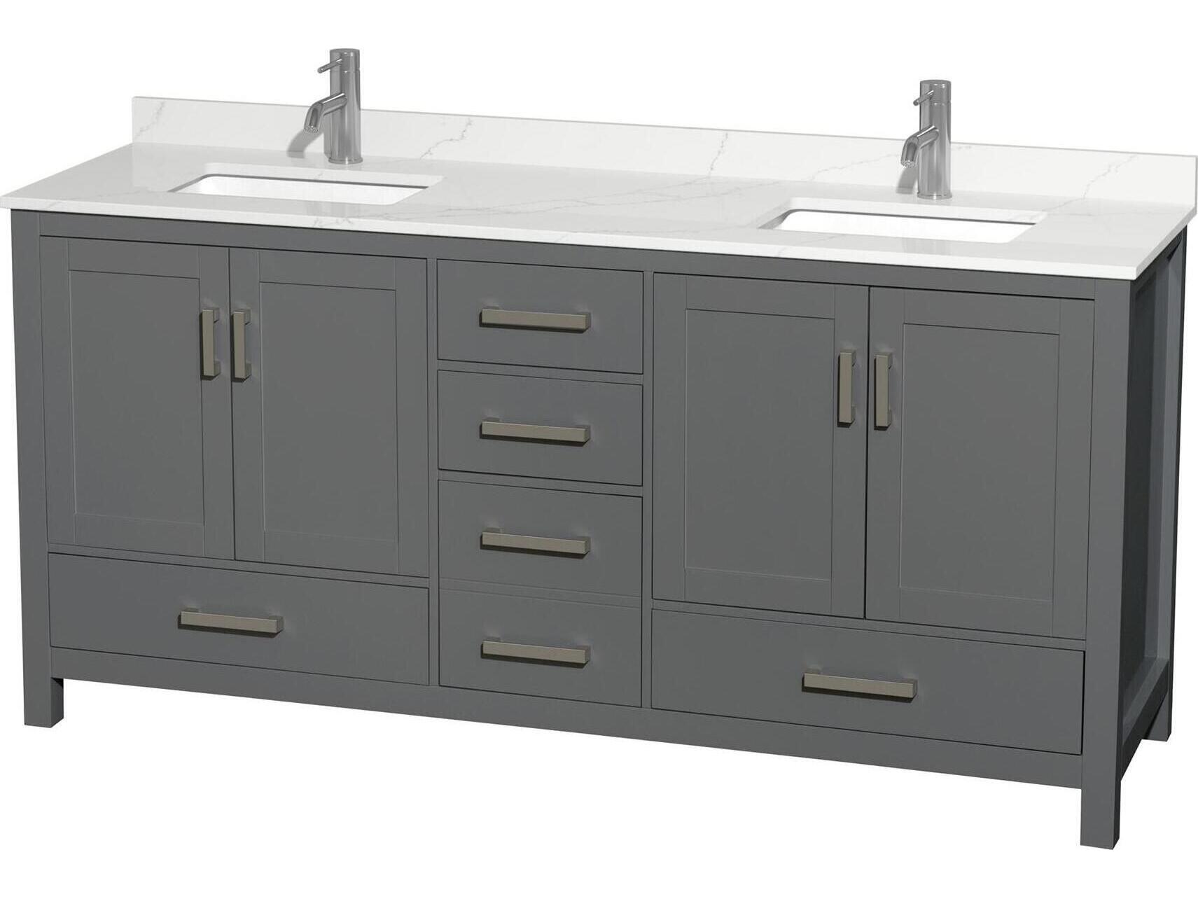 Wyndham Collection Sheffield 72" Dark Gray Vanity