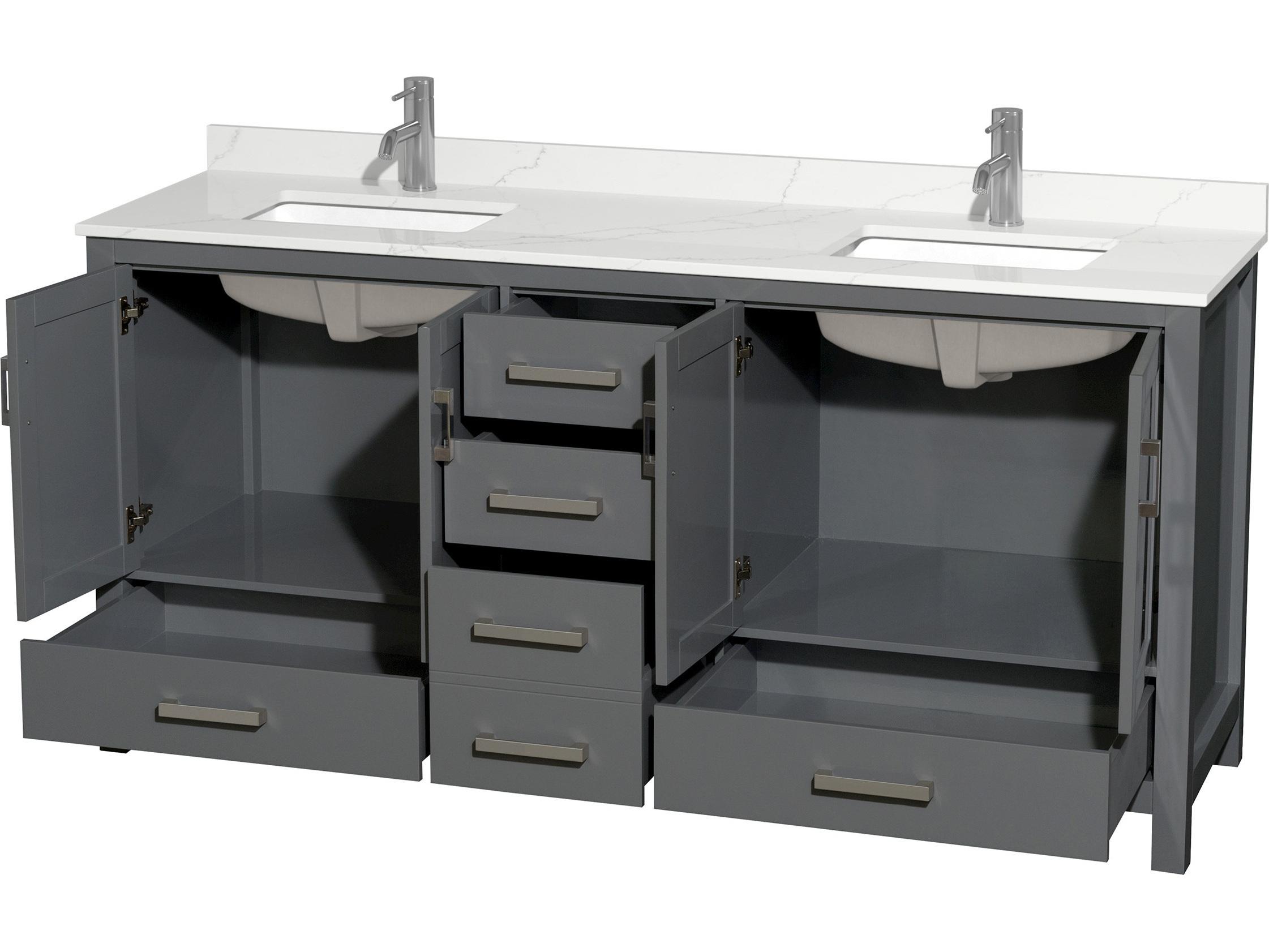 Wyndham Collection Sheffield 72" Dark Gray Vanity