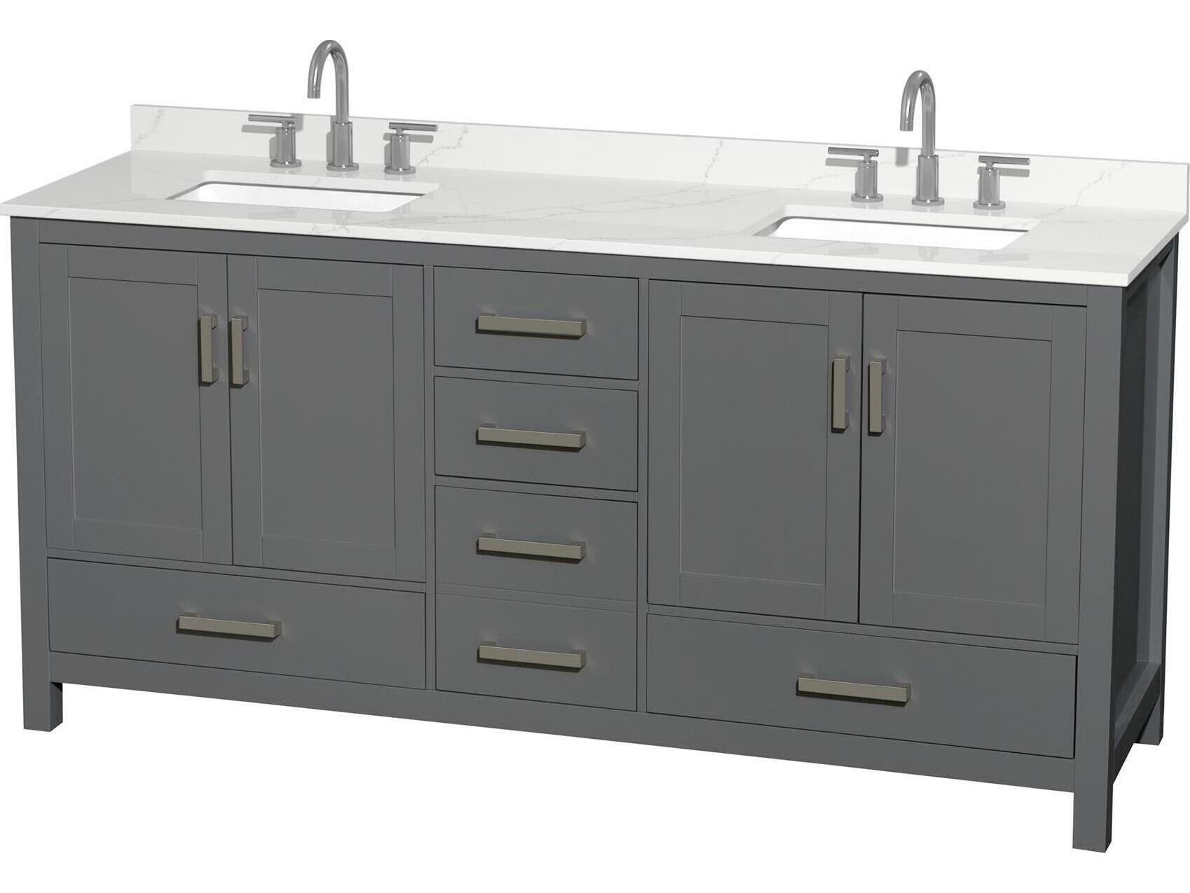 Wyndham Collection Sheffield 72" Dark Gray Vanity