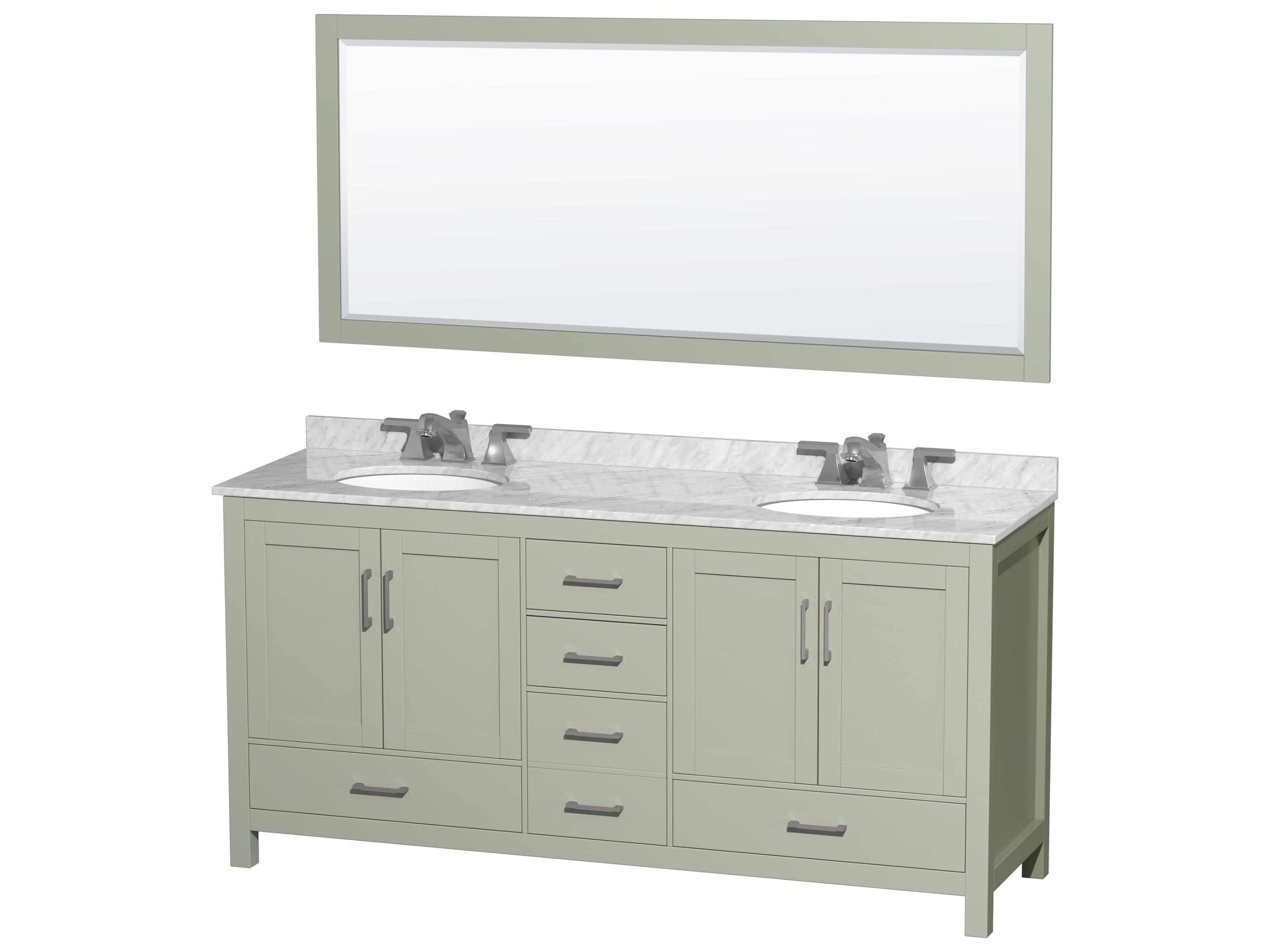 Wyndham Collection Sheffield 72" Light Green Vanity