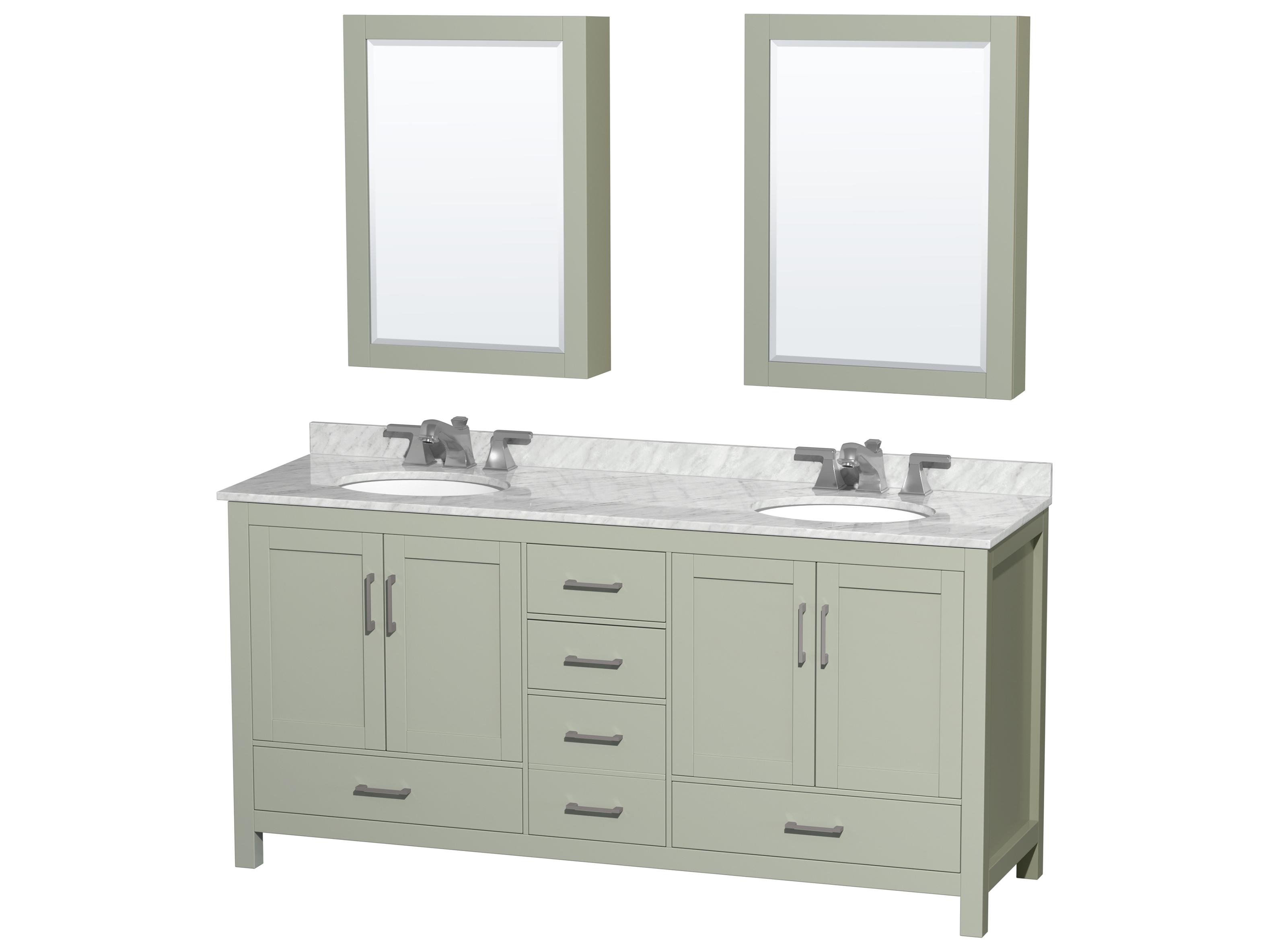 Wyndham Collection Sheffield 72" Light Green Vanity