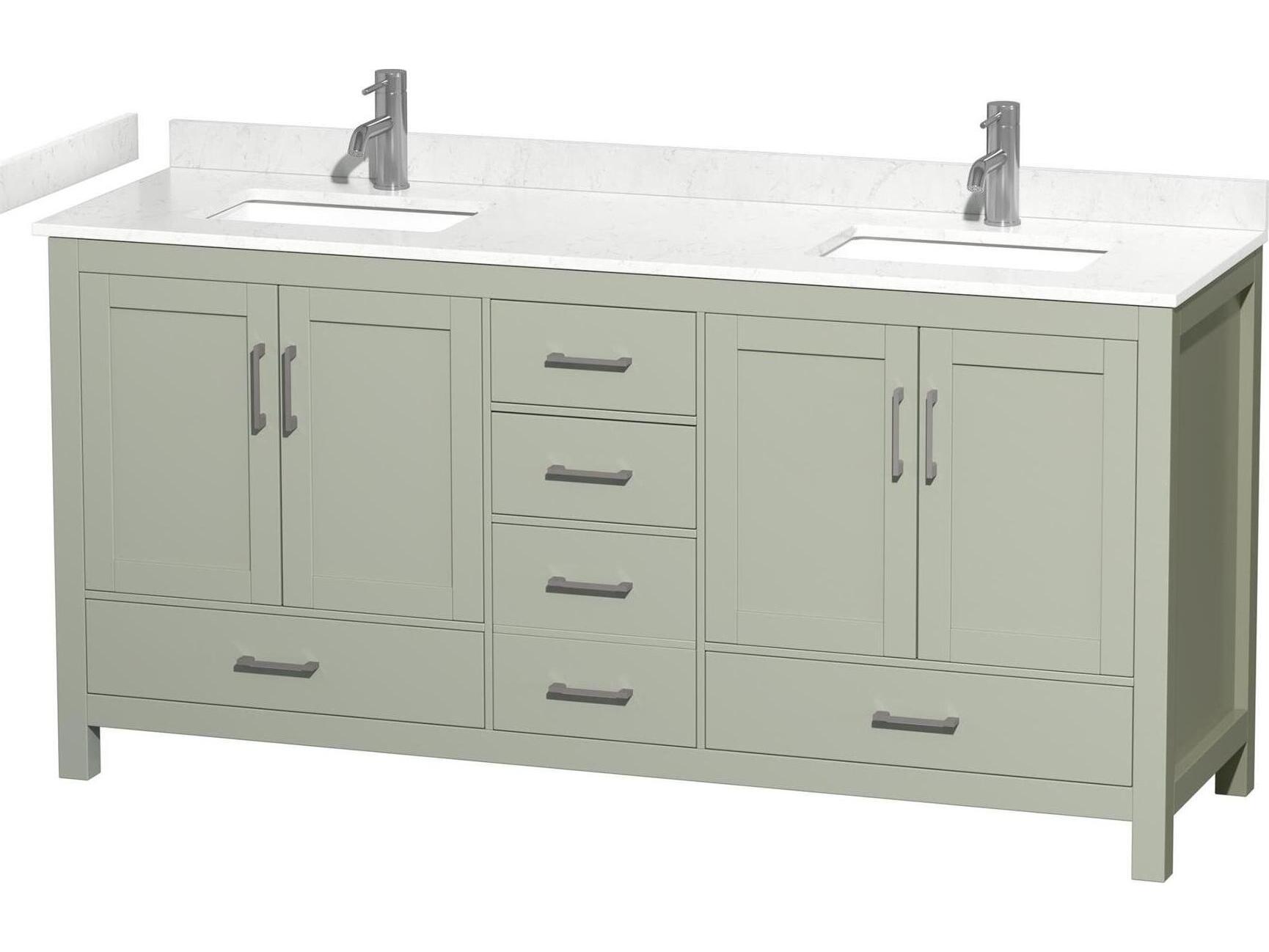 Wyndham Collection Sheffield 72" Light Green Vanity