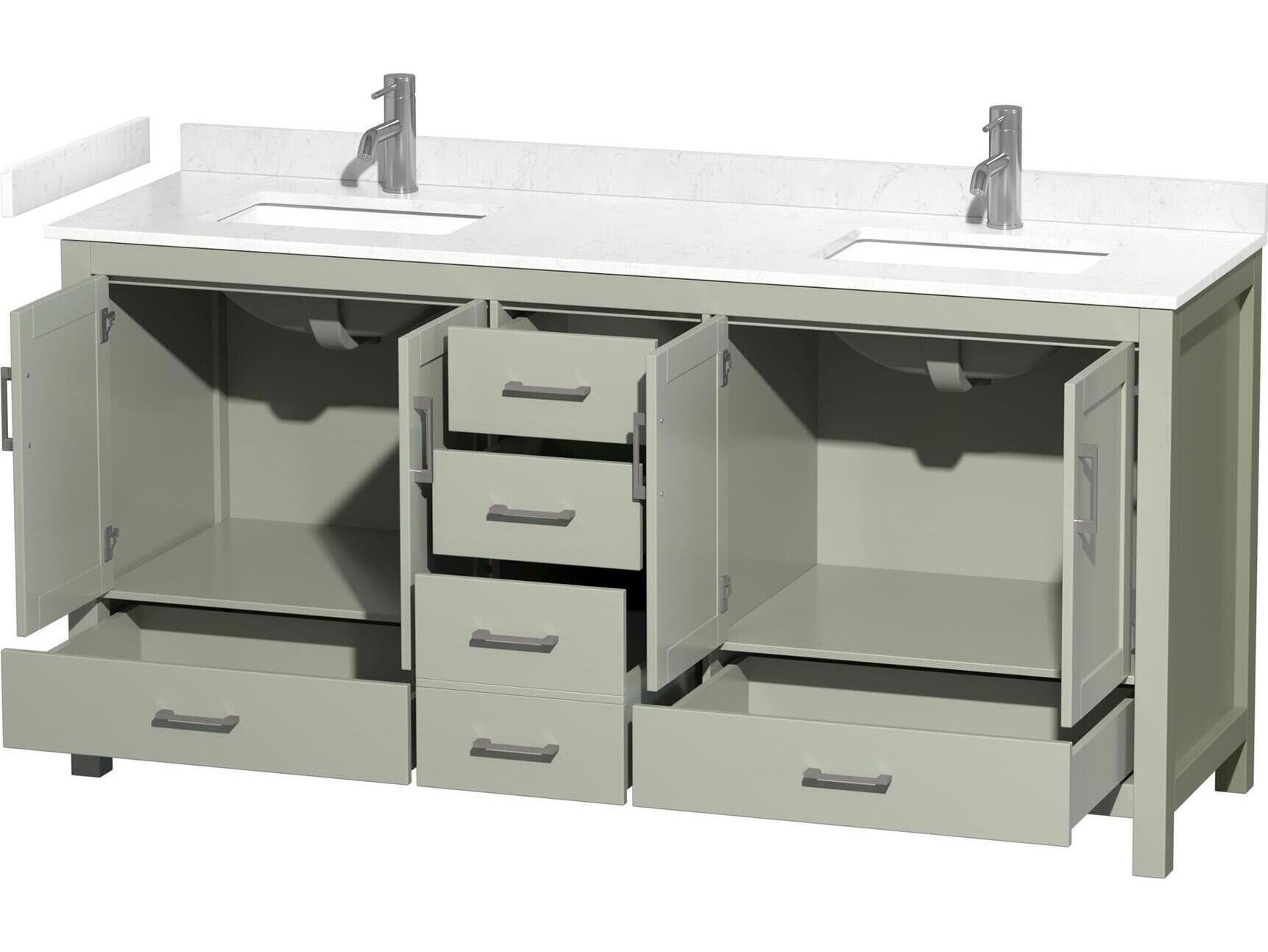 Wyndham Collection Sheffield 72" Light Green Vanity