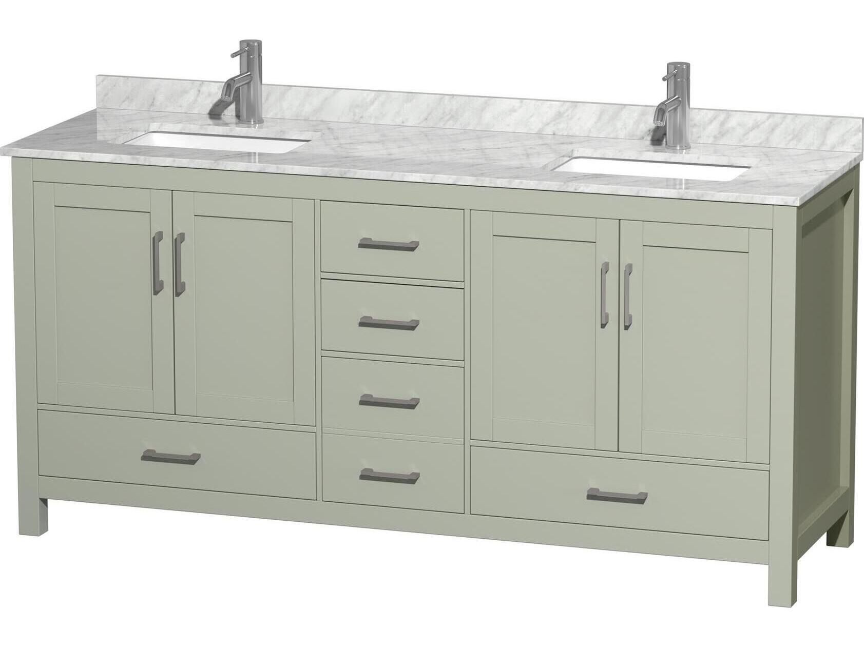 Wyndham Collection Sheffield 72" Light Green Vanity