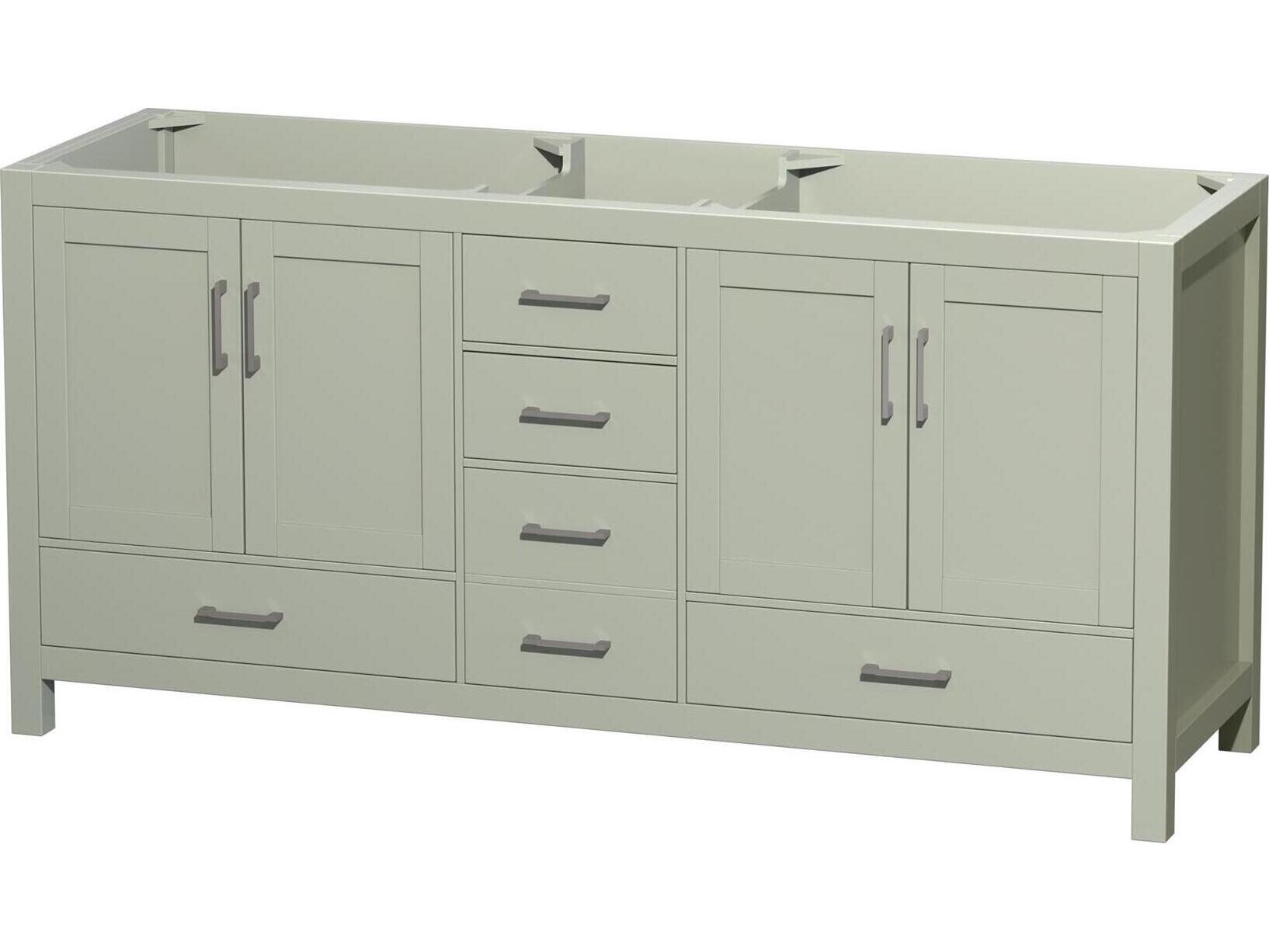Wyndham Collection Sheffield 72" Light Green Vanity