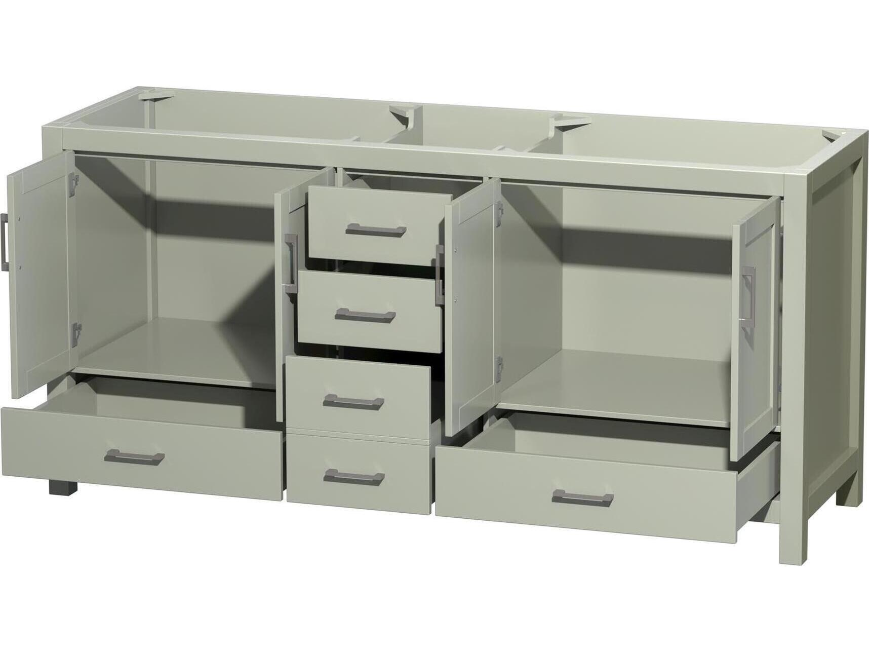 Wyndham Collection Sheffield 72" Light Green Vanity